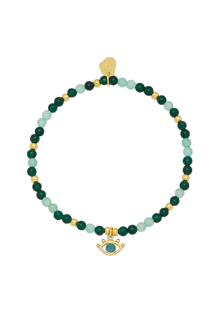Beaded Evil Eye Charm Bracelet - Image 3