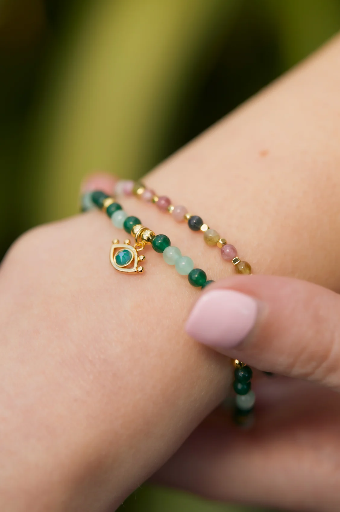Beaded Evil Eye Charm Bracelet - Image 9
