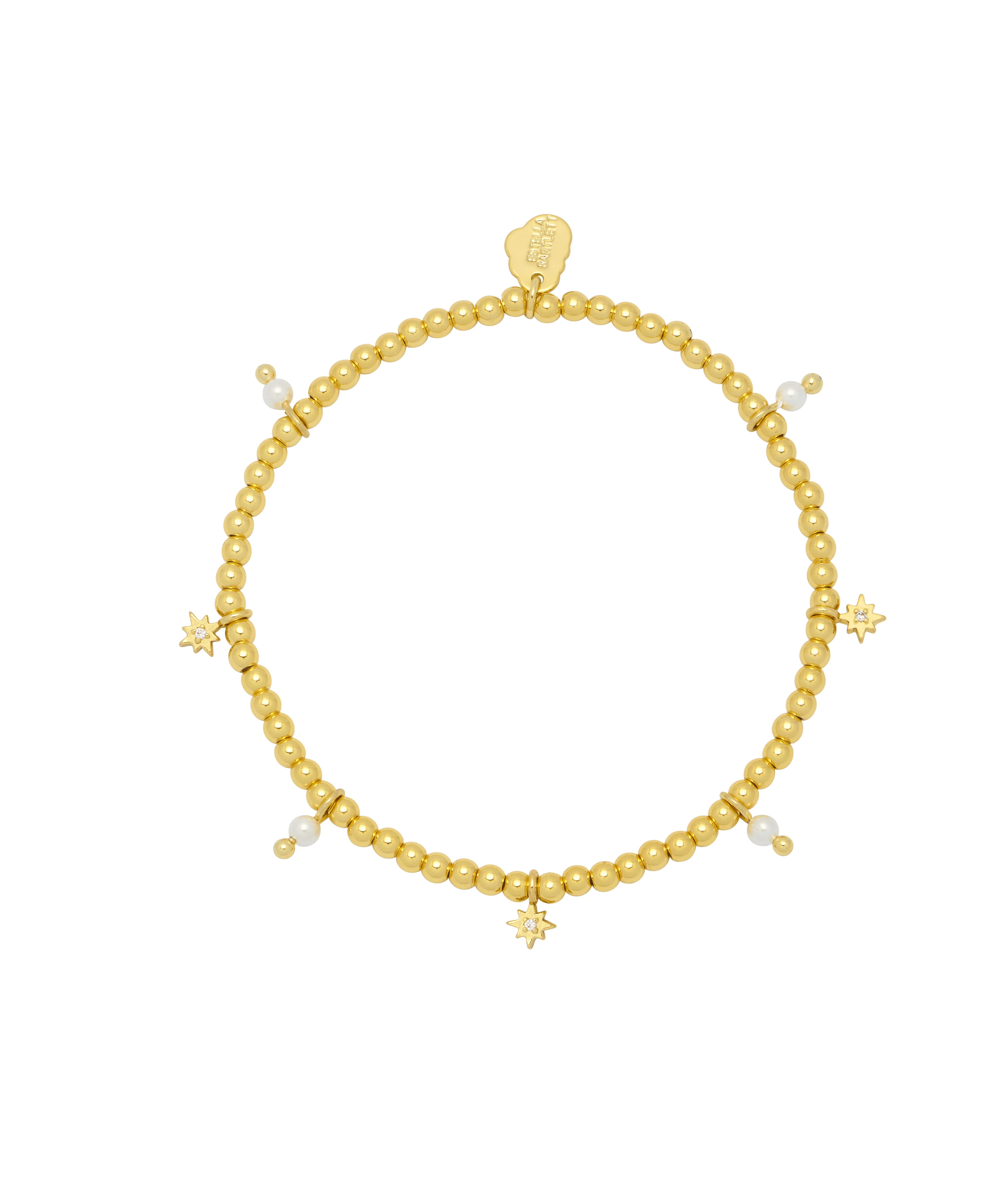 Beaded Star Pearl Charm Bracelet - Image 3