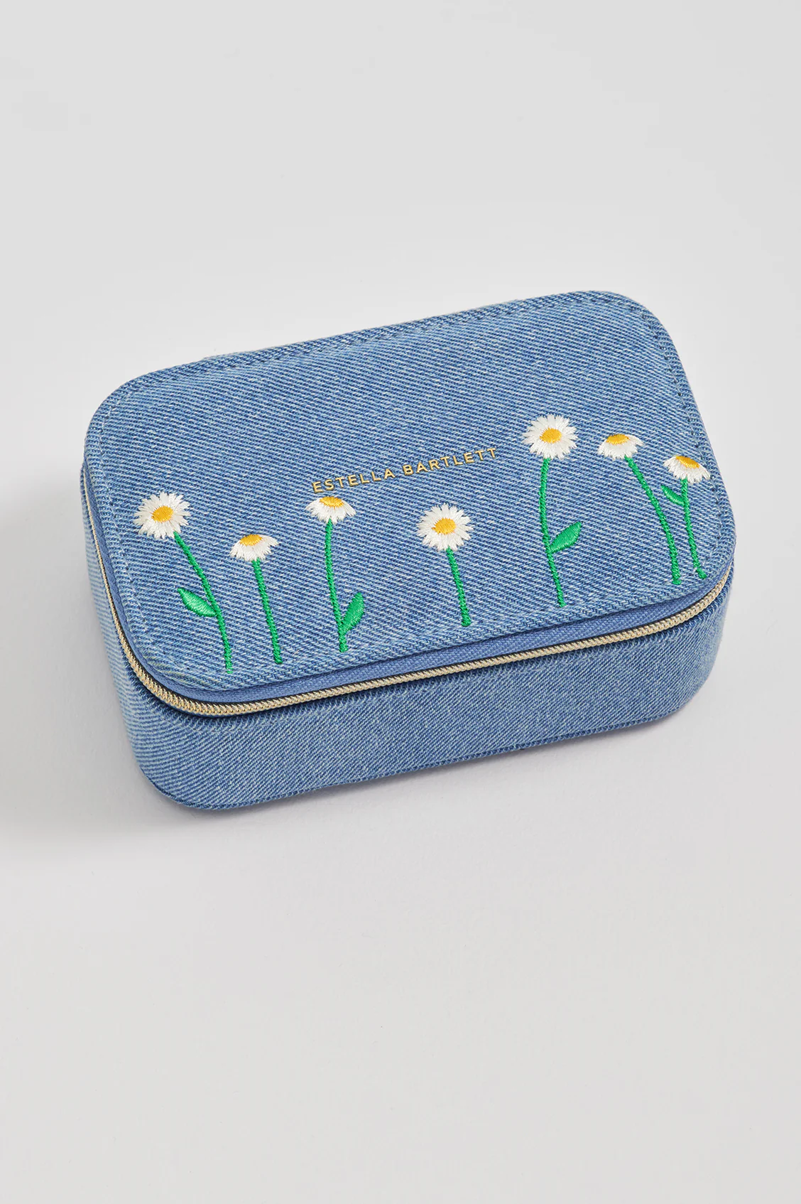 Daisy Embroidered Mini Jewellery Box