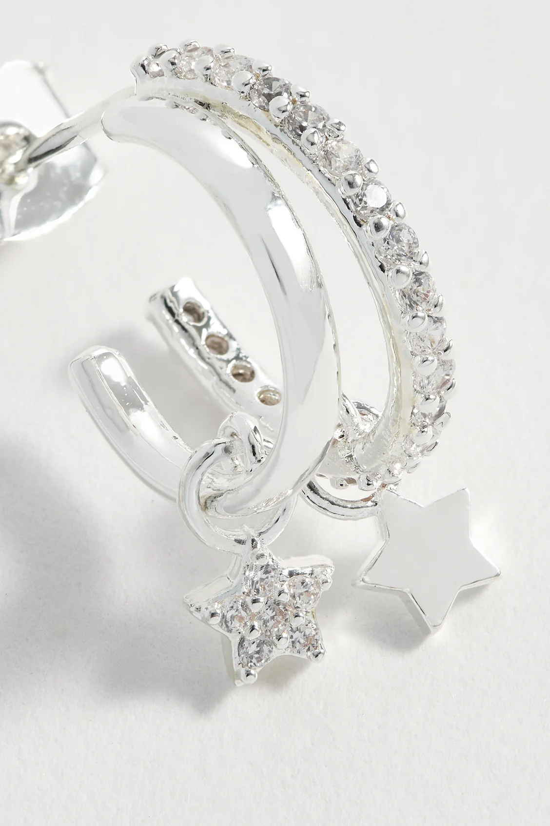 Duo Pave Star Hoops - Image 5