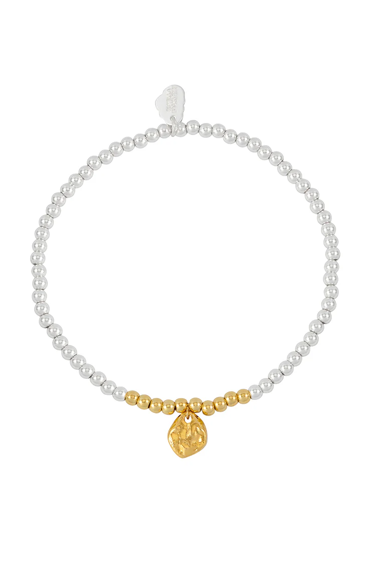 Hammered Charm Beaded Bracelet - Image 3