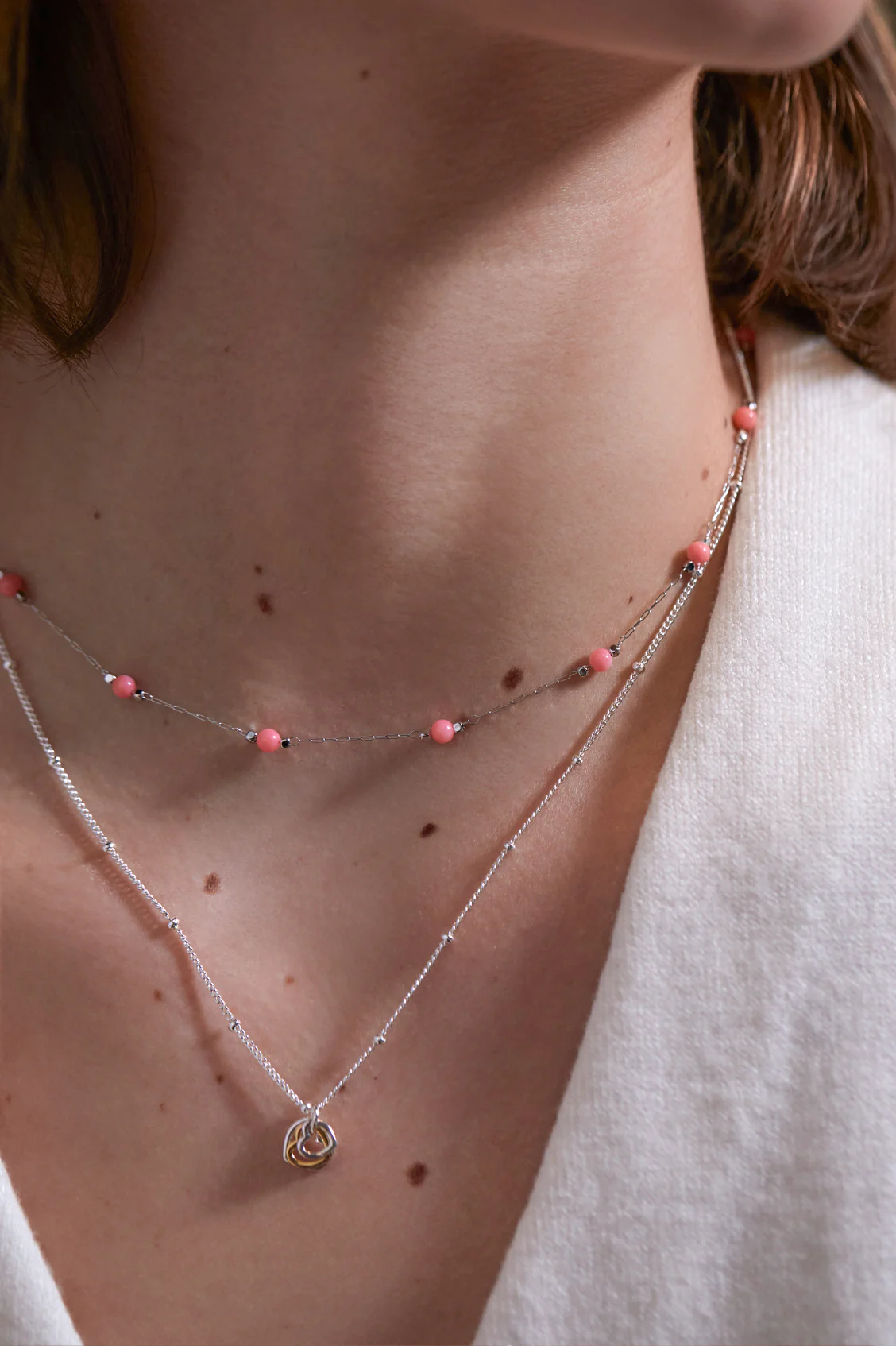Mixed Triple Heart Necklace - Image 2