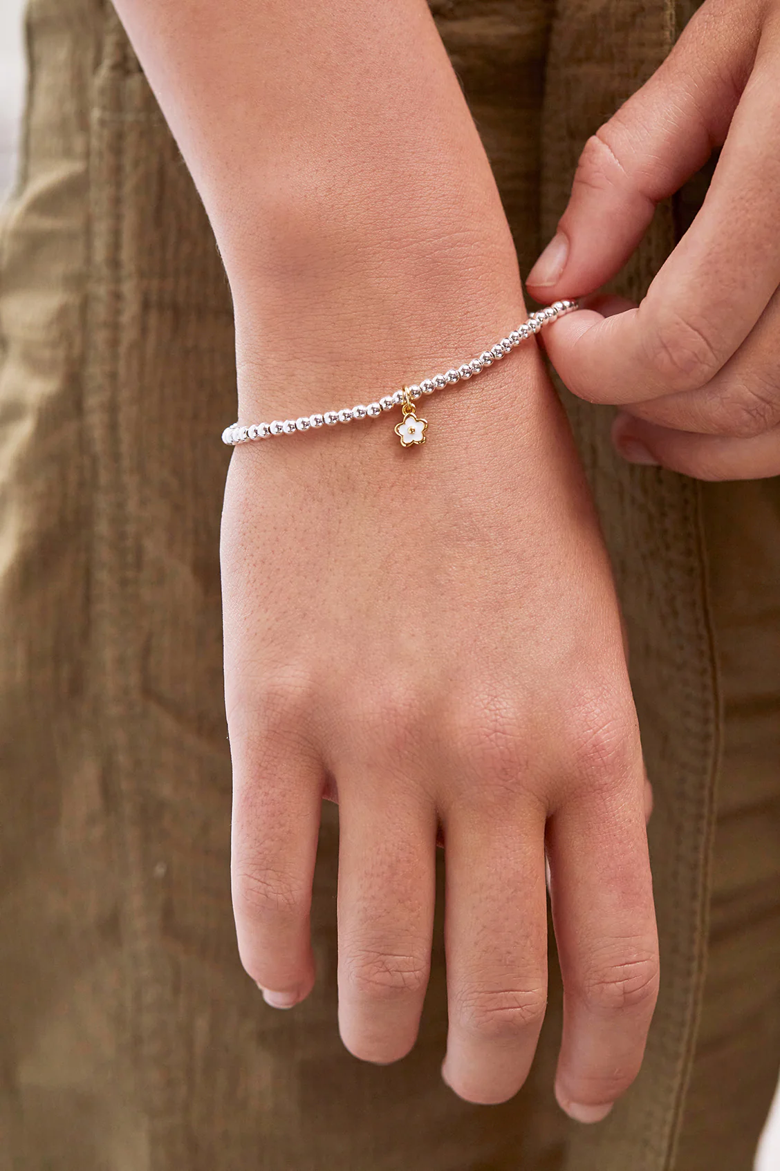 Sienna Beaded Enamel Flower Charm Bracelet - Image 4