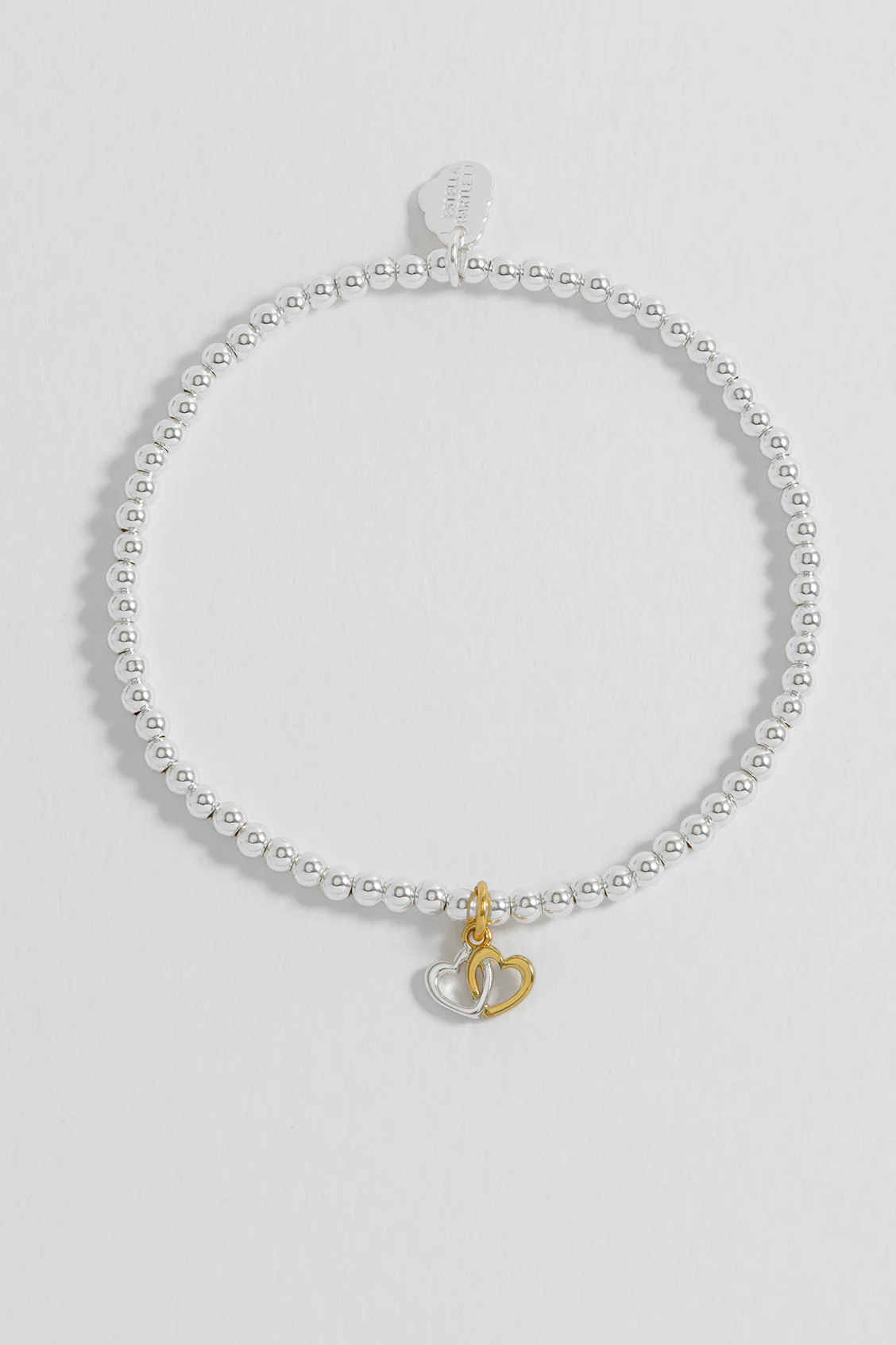 Sienna Beaded Interlinked Heart Charm Bracelet - Image 2