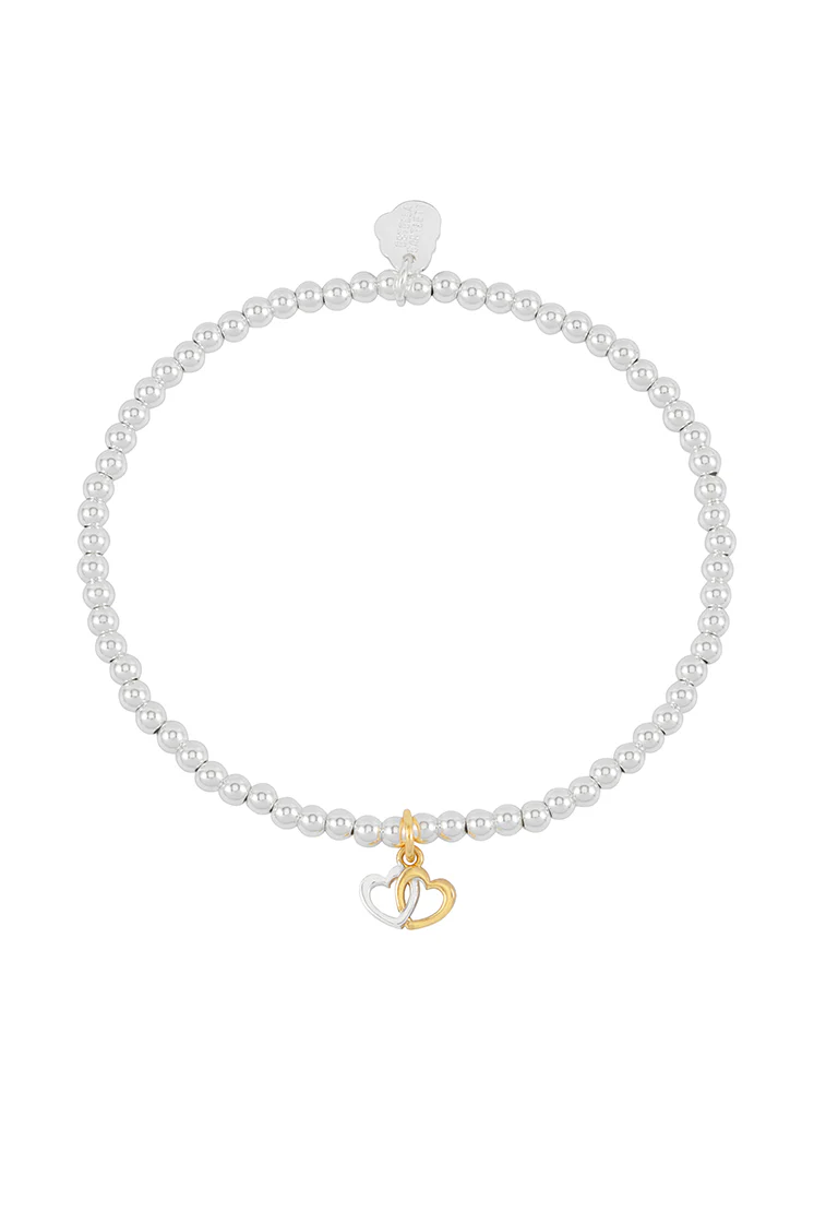 Sienna Beaded Interlinked Heart Charm Bracelet - Image 3