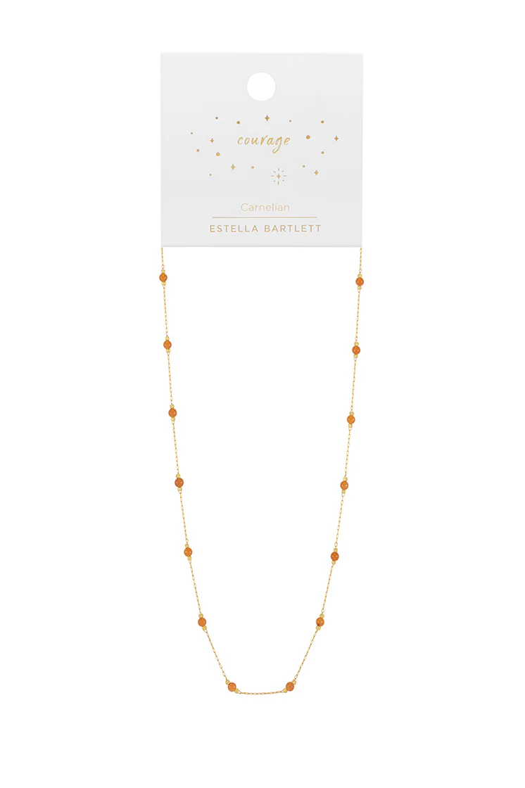 Wellness Carnelian Beaded Chain Necklace - Image 3