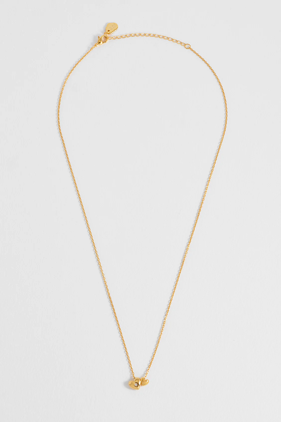 Double Heart and CZ Necklace - Image 6