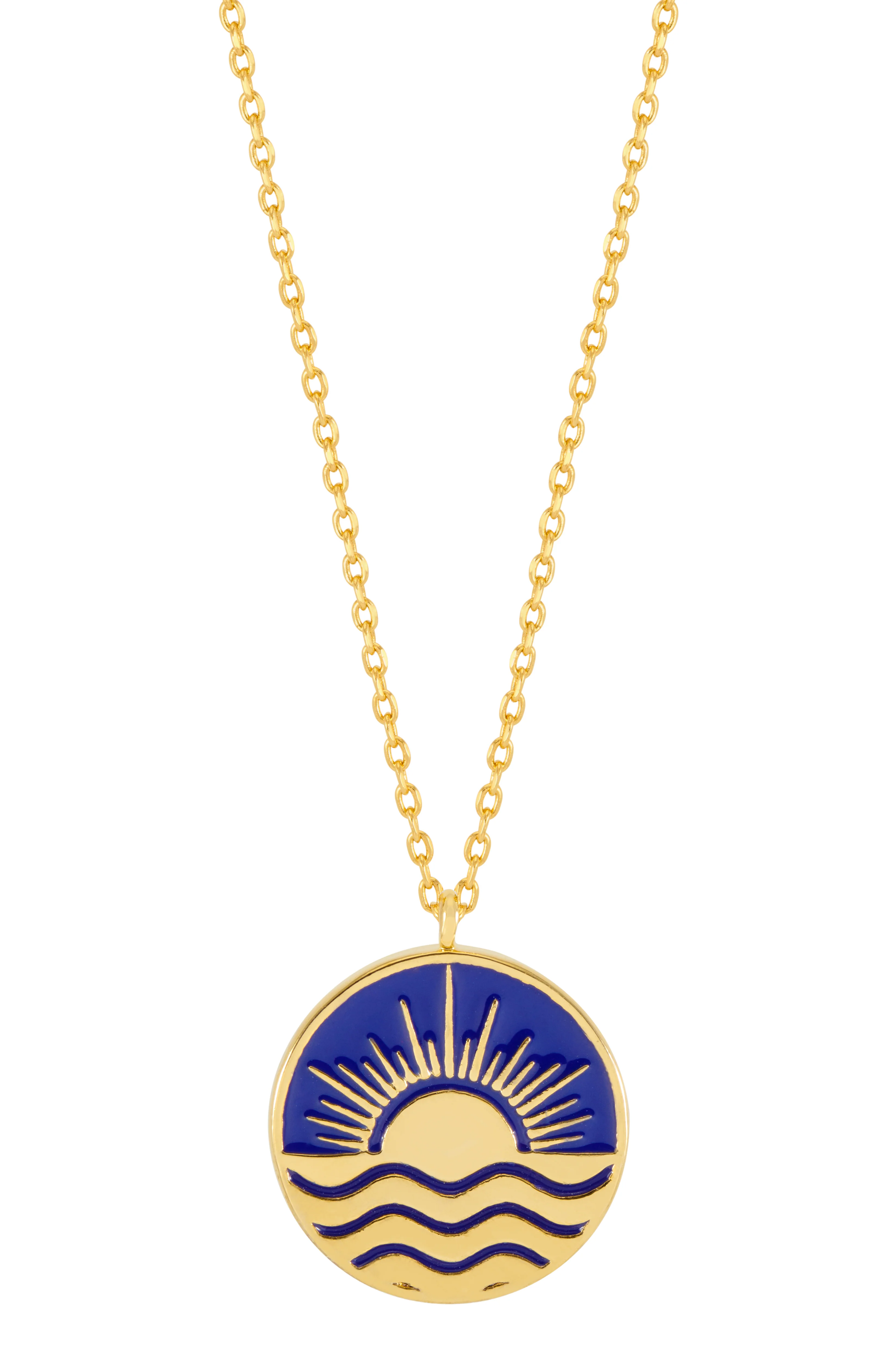 Enamel Sun Pendant Necklace - Image 3