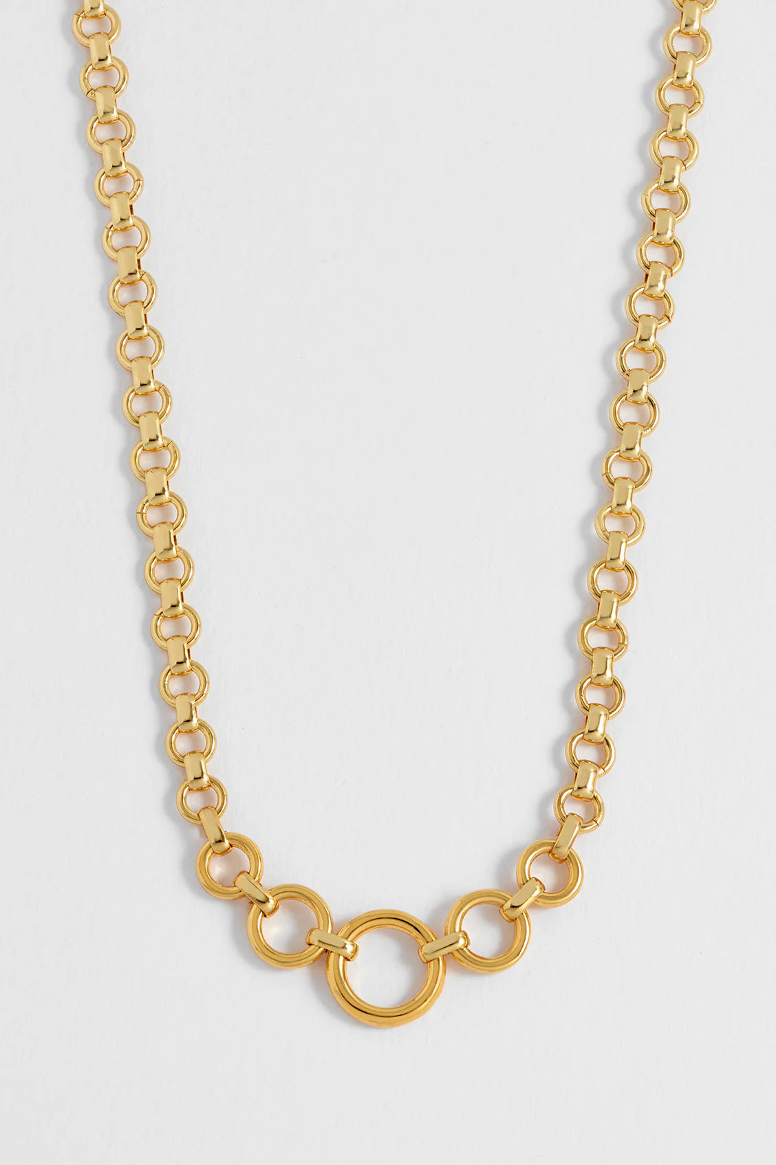 Graduated Round Link Chain Necklace - Image 4
