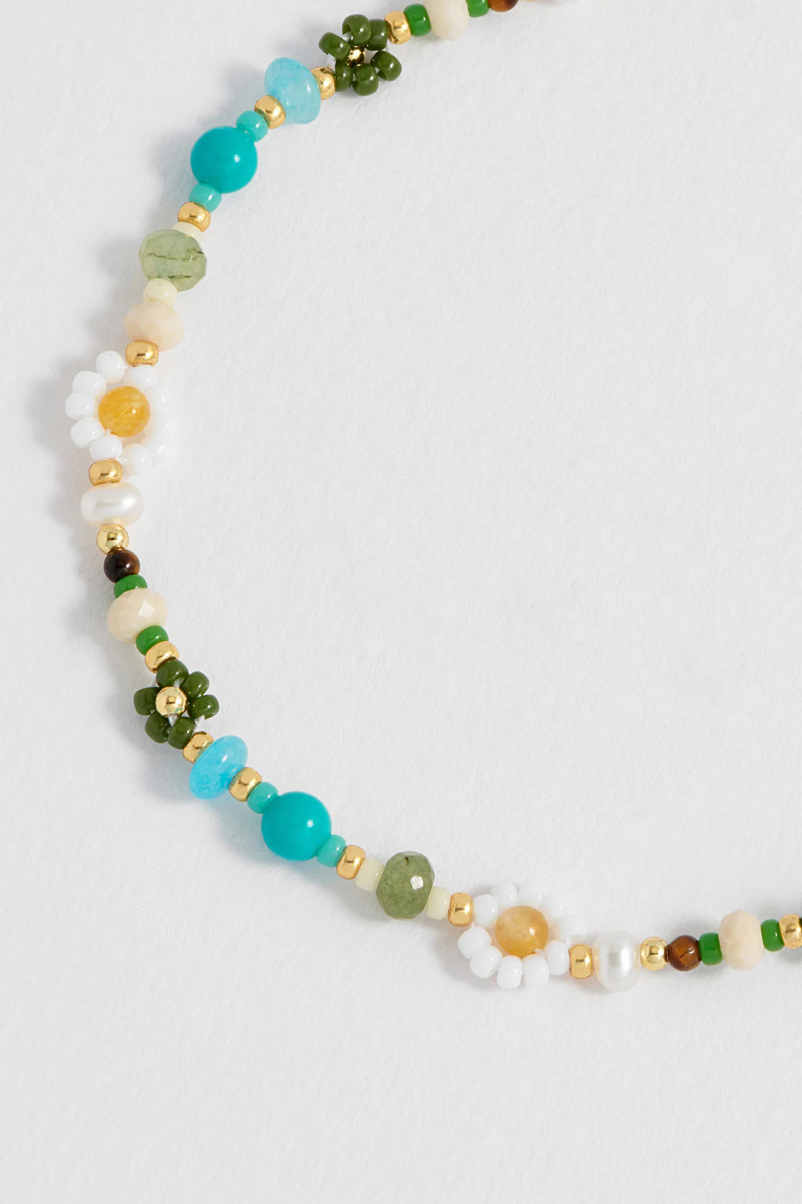 Green Beaded Flower Bracelet - Image 4