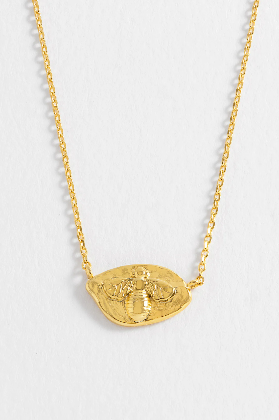 Hammered Coin Bee Pendant Necklace - Image 2