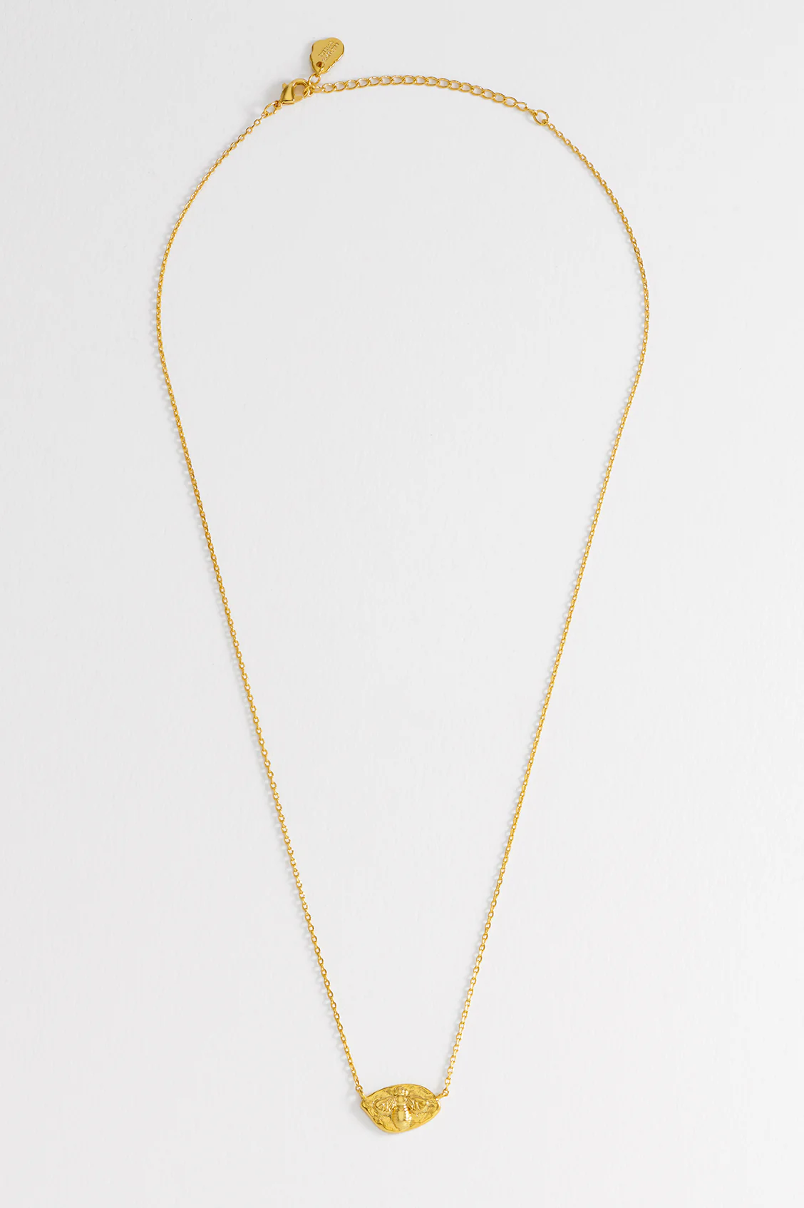 Hammered Coin Bee Pendant Necklace - Image 5