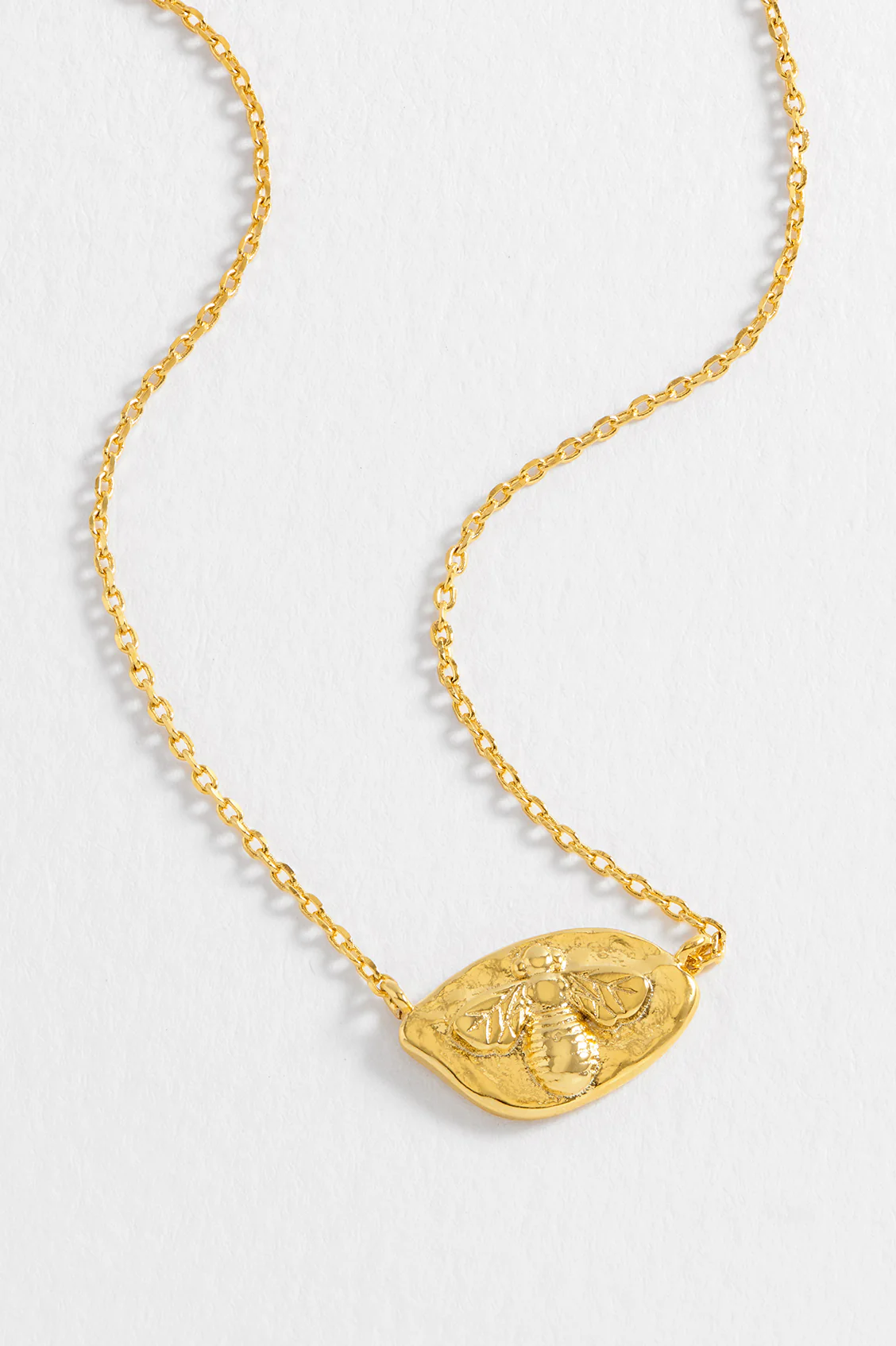 Hammered Coin Bee Pendant Necklace - Image 6