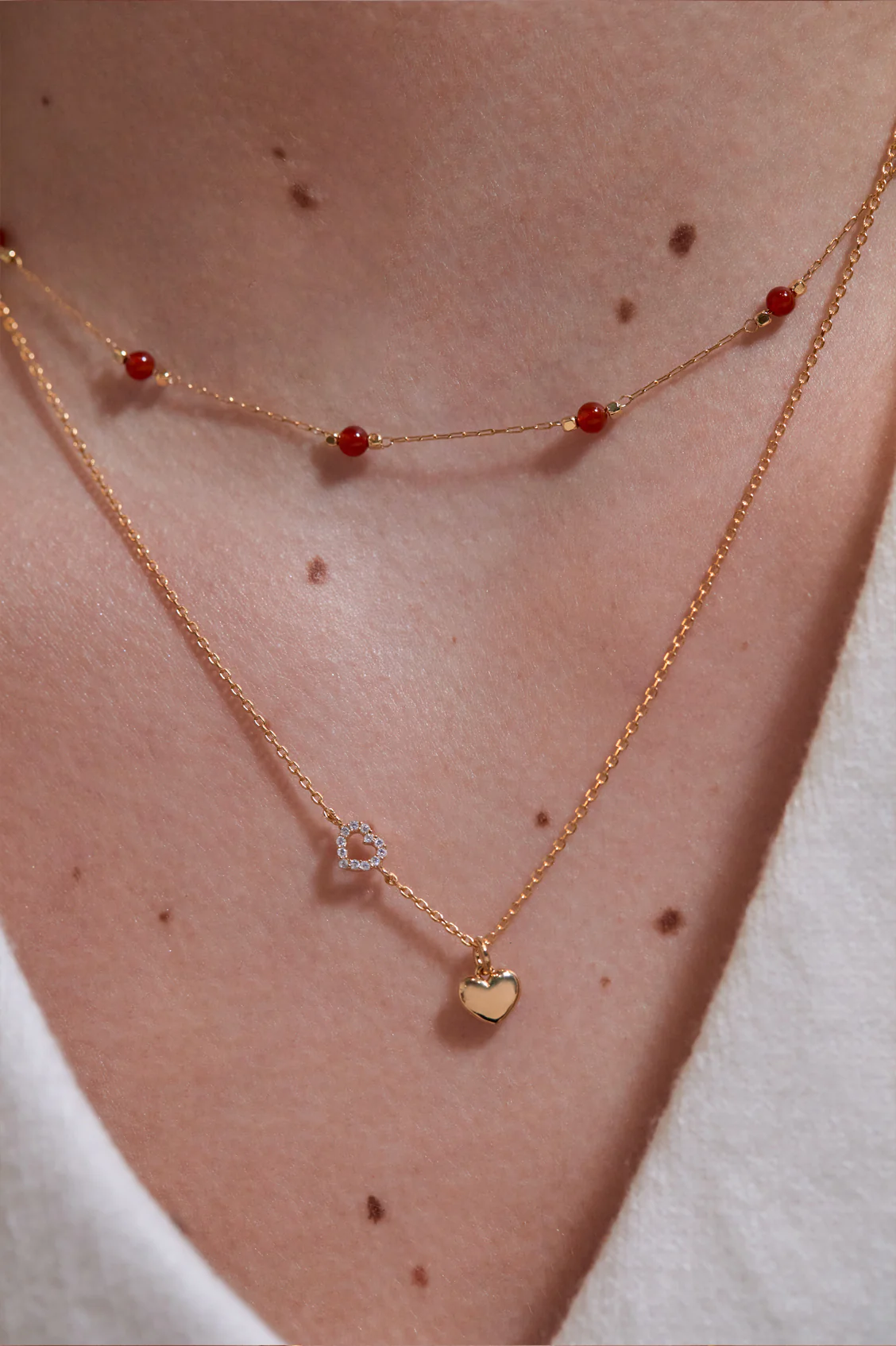Heart Charm With Open Cz Heart Necklace - Image 2