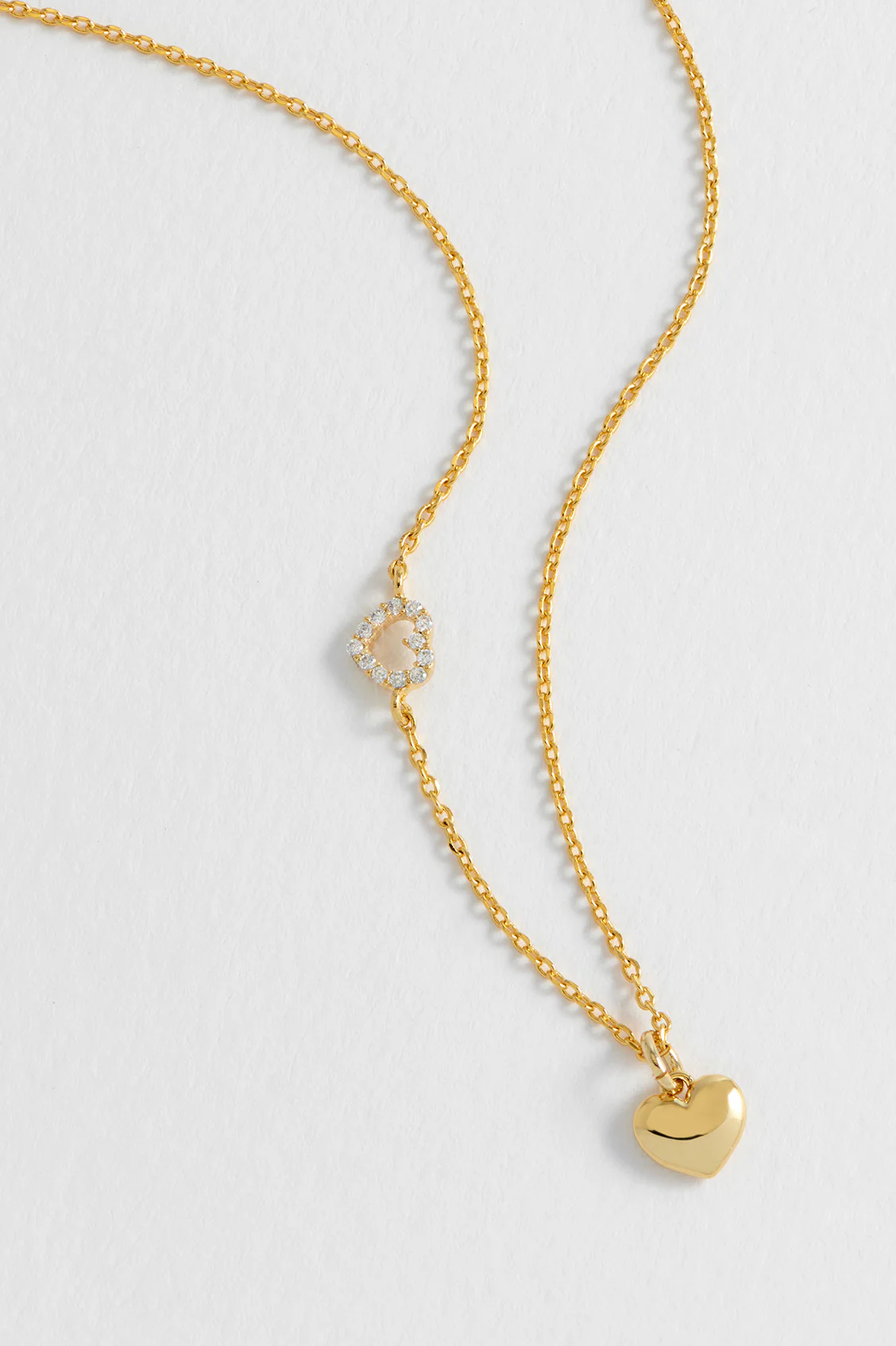 Heart Charm With Open Cz Heart Necklace - Image 4