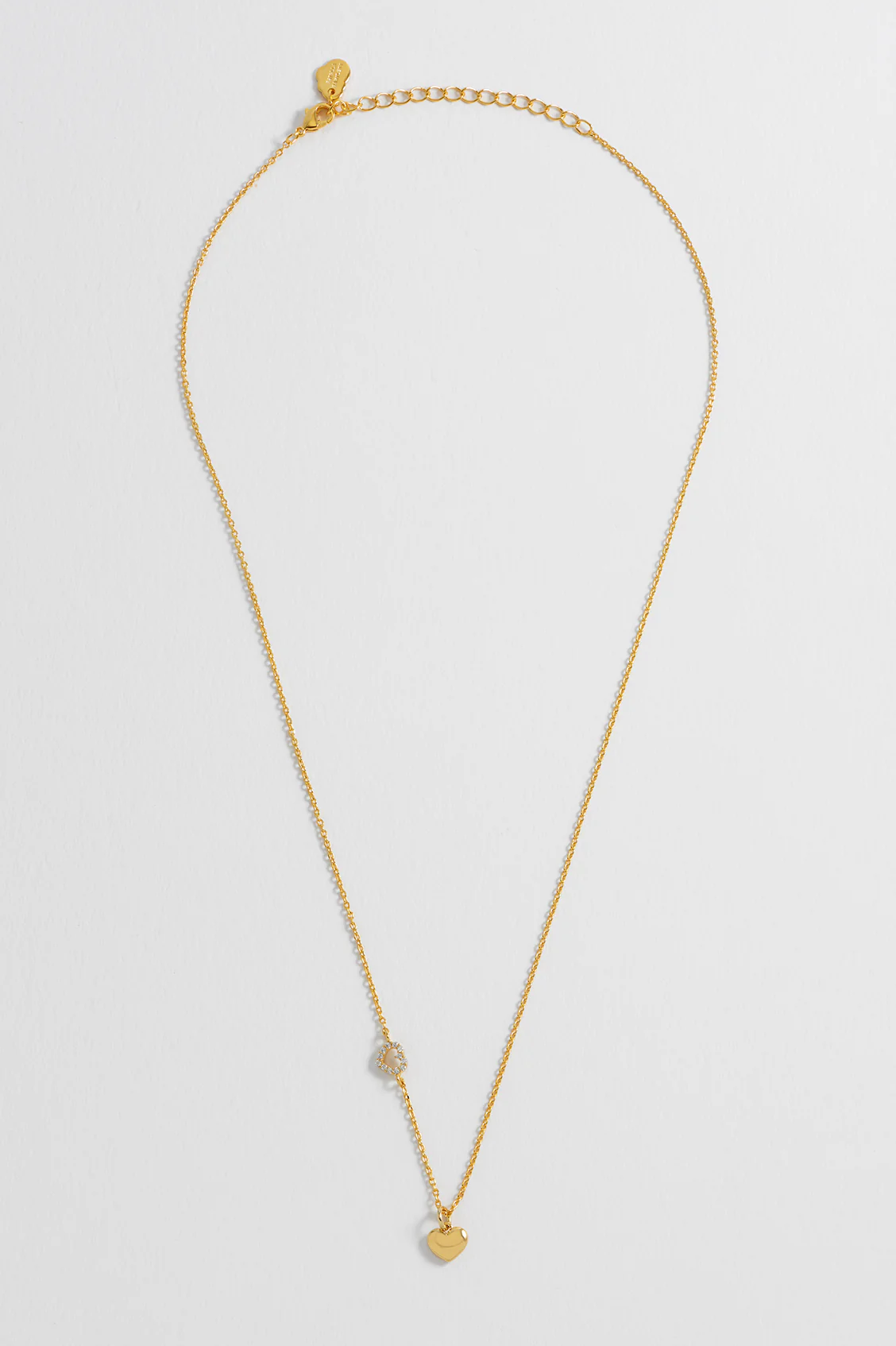 Heart Charm With Open Cz Heart Necklace - Image 5