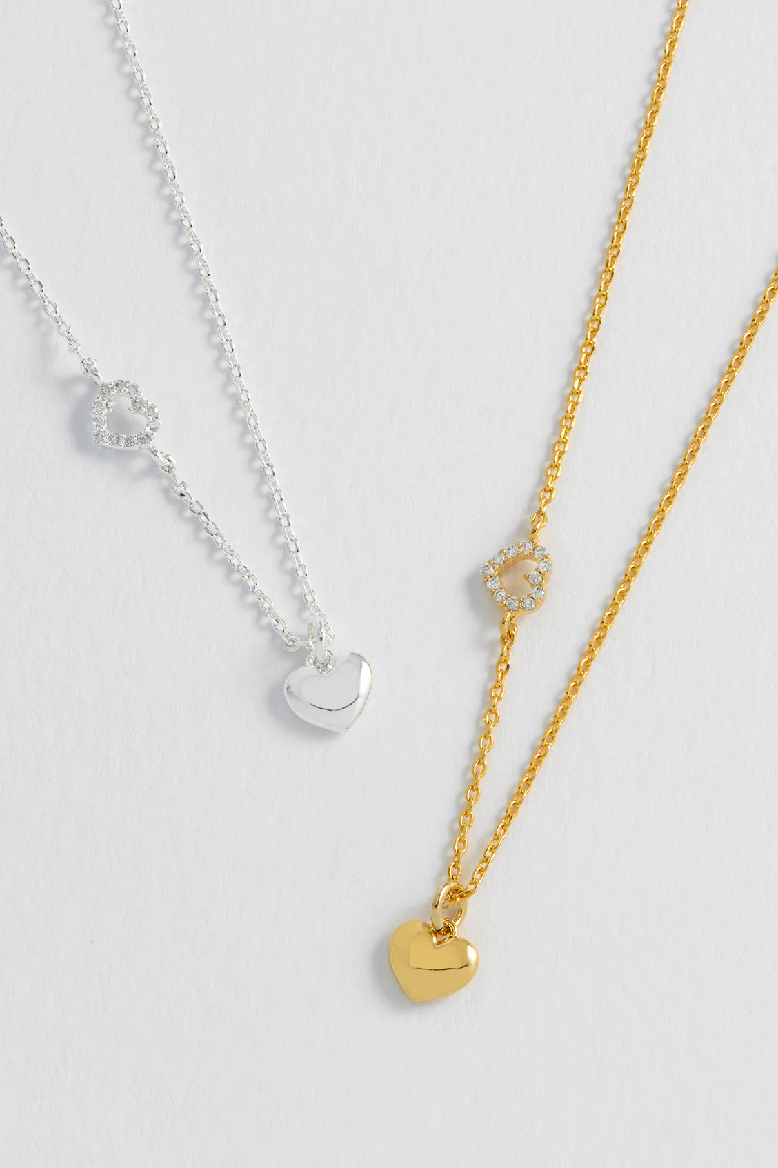 Heart Charm With Open Cz Heart Necklace - Image 6