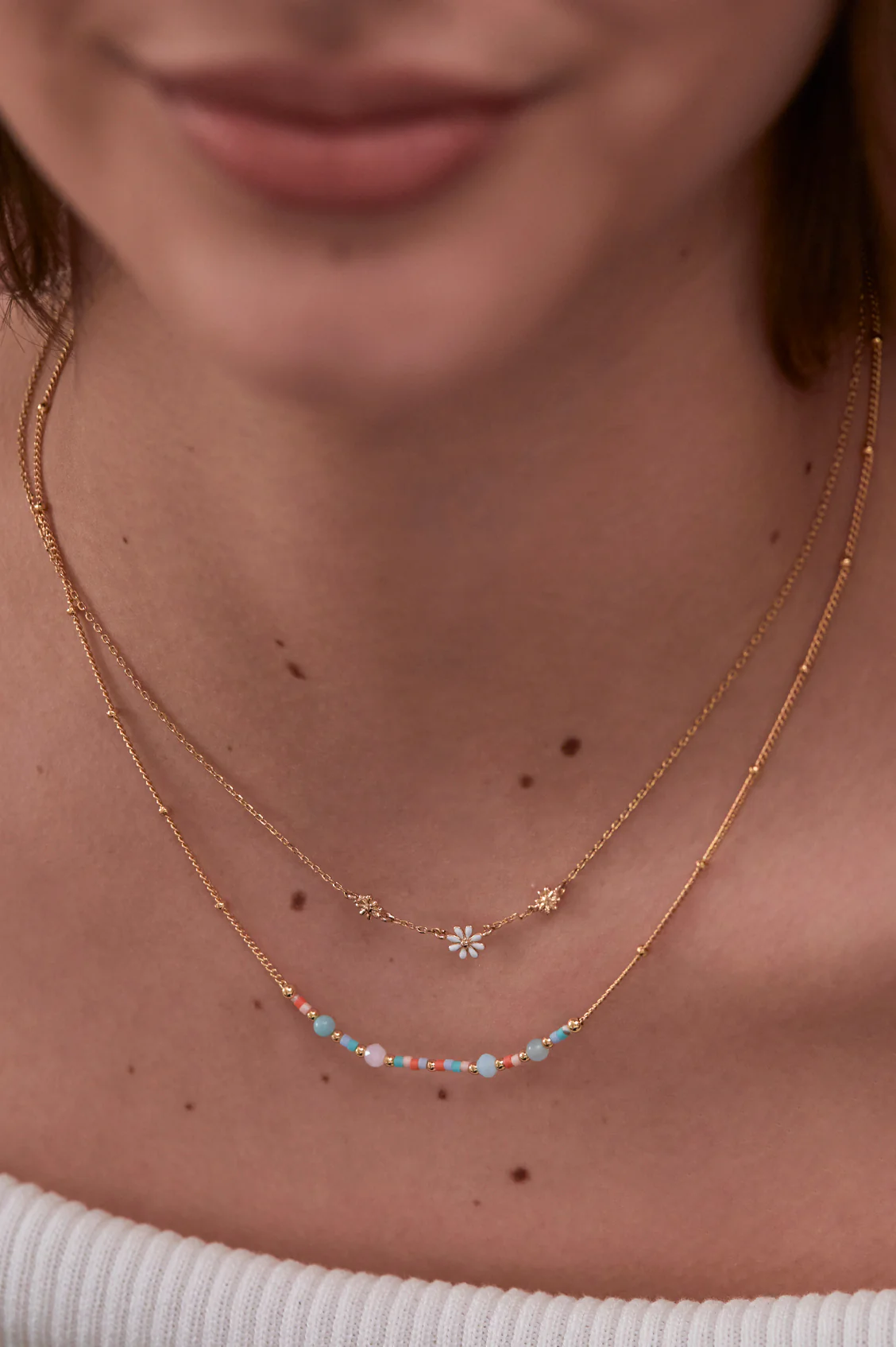Mini Mixed Beaded Chain Necklace - Image 2