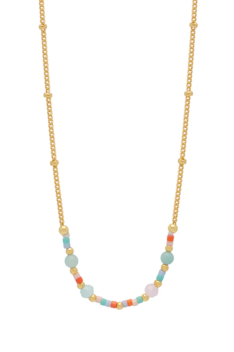 Mini Mixed Beaded Chain Necklace - Image 3