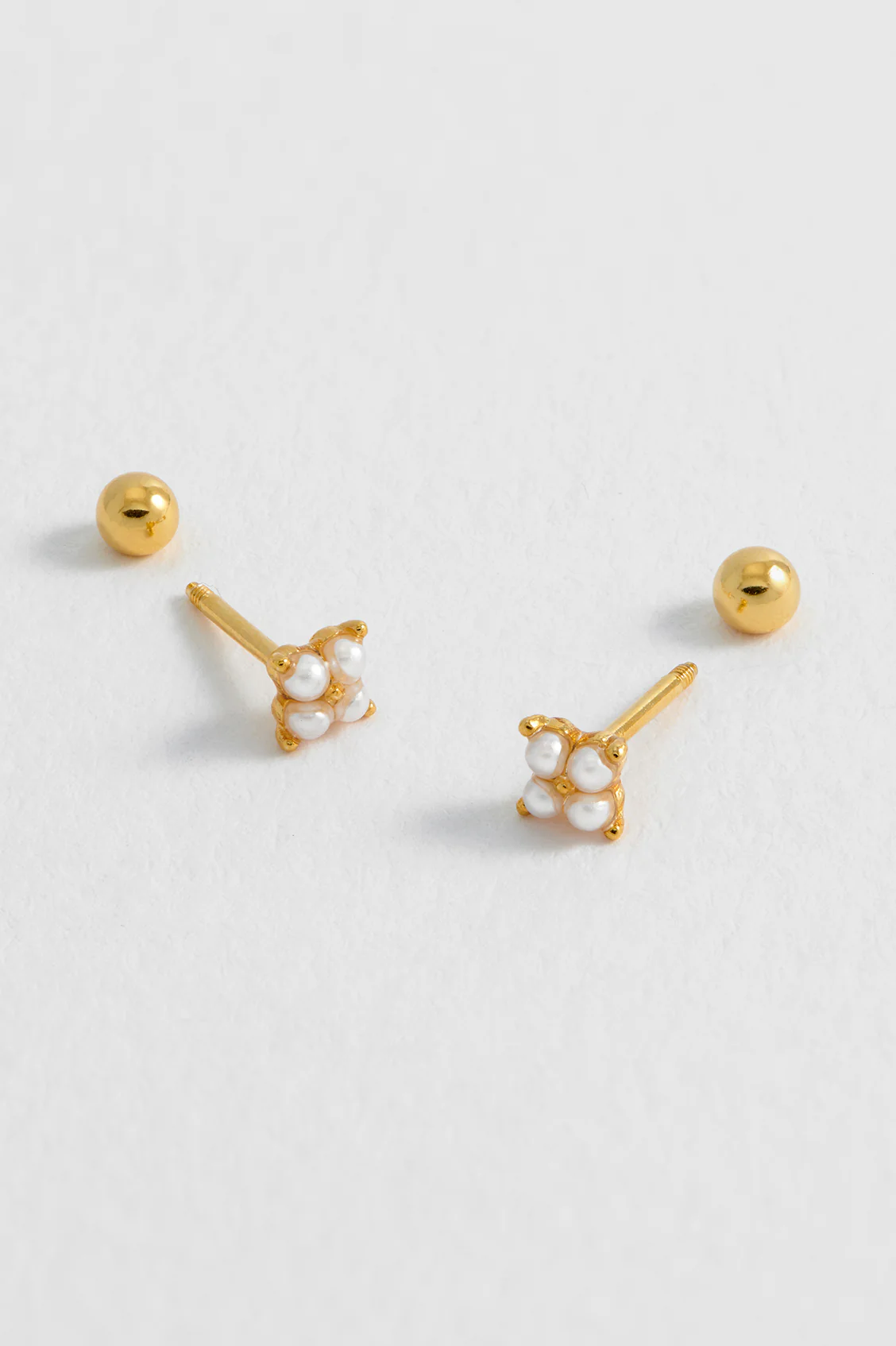 Mini Pearl Flower Studs - Image 4