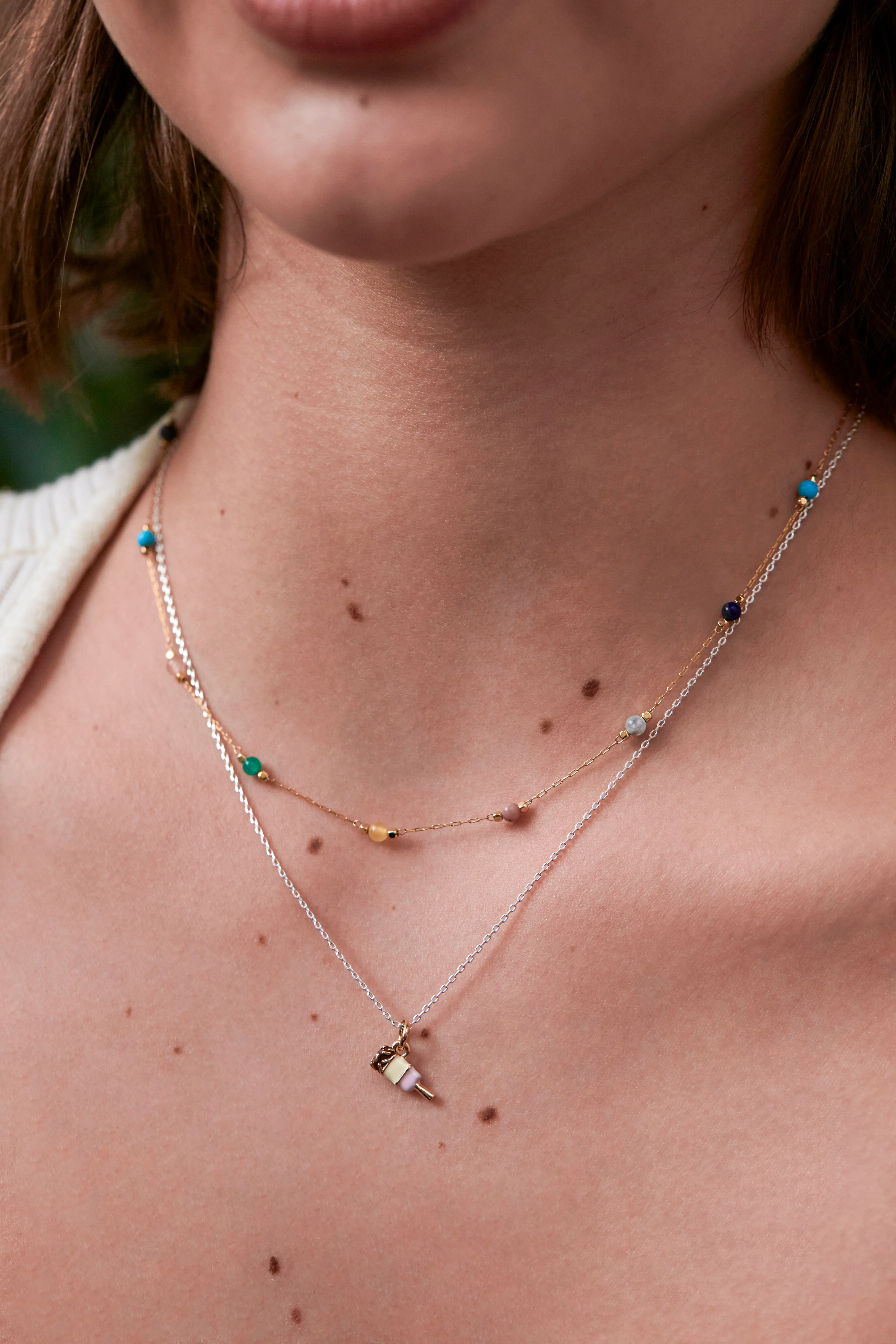 Wellness Mixed Beaded Chain Necklace - Image 2