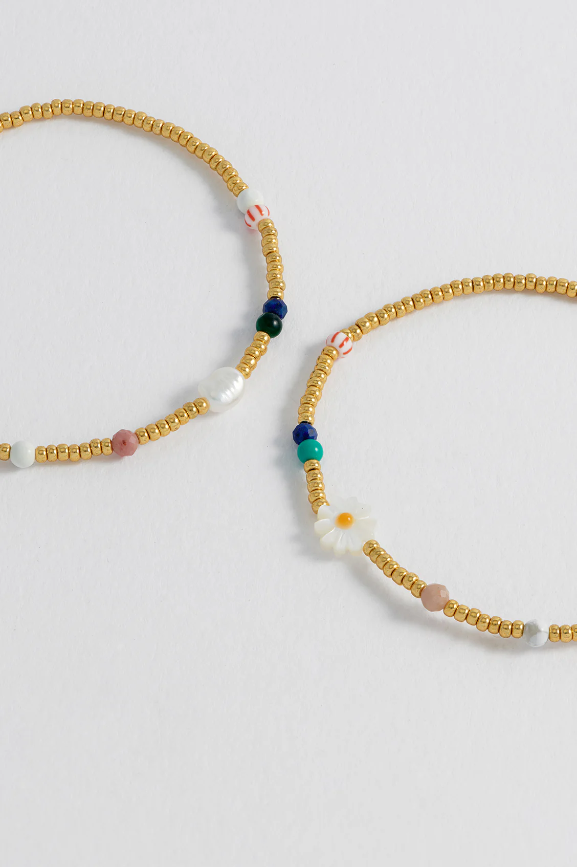 Mixed Glass, Pearl And Gemstone Duo Bracelet - Image 5
