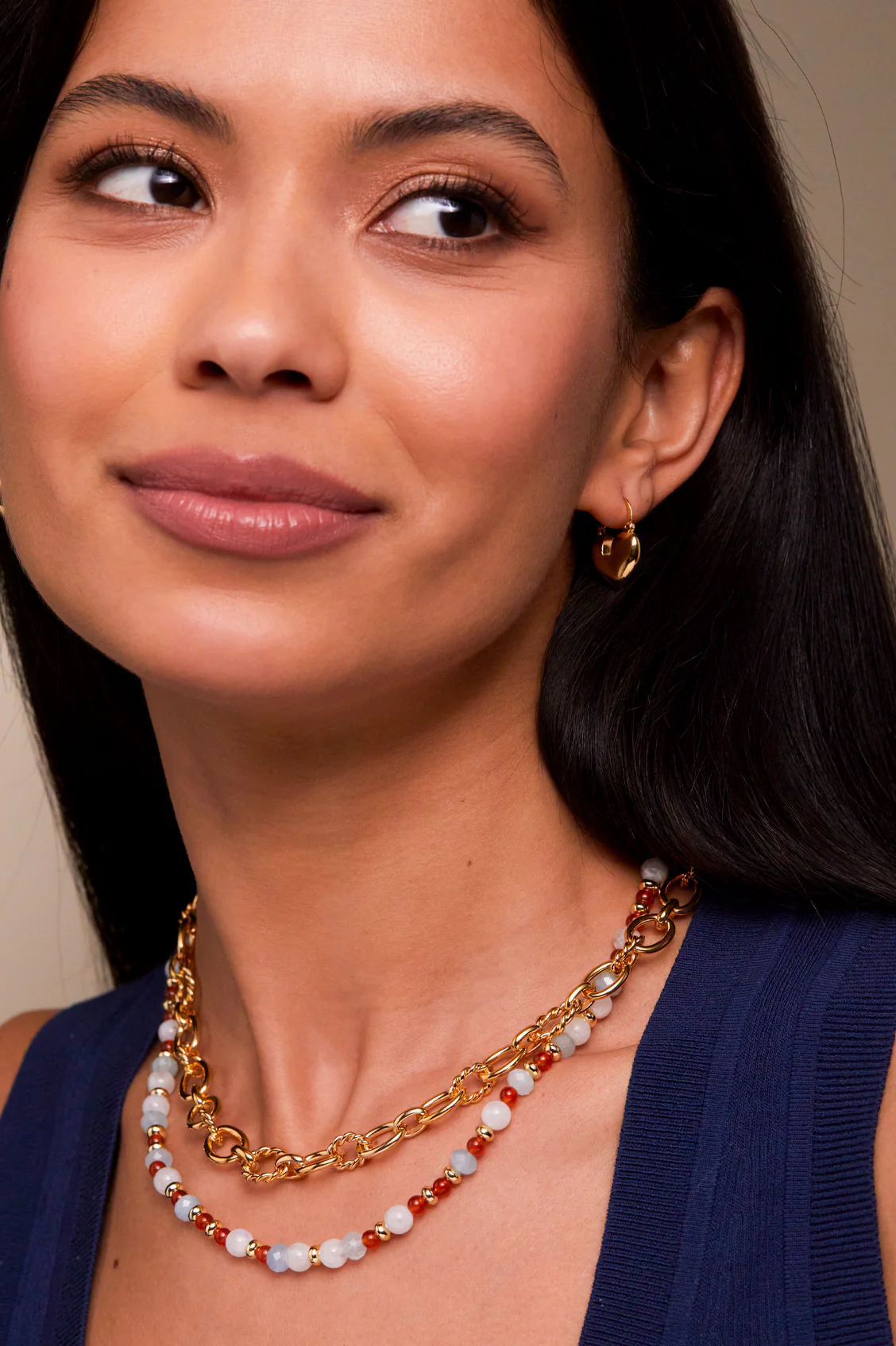 Gemstone T-Bar Necklace - Image 2