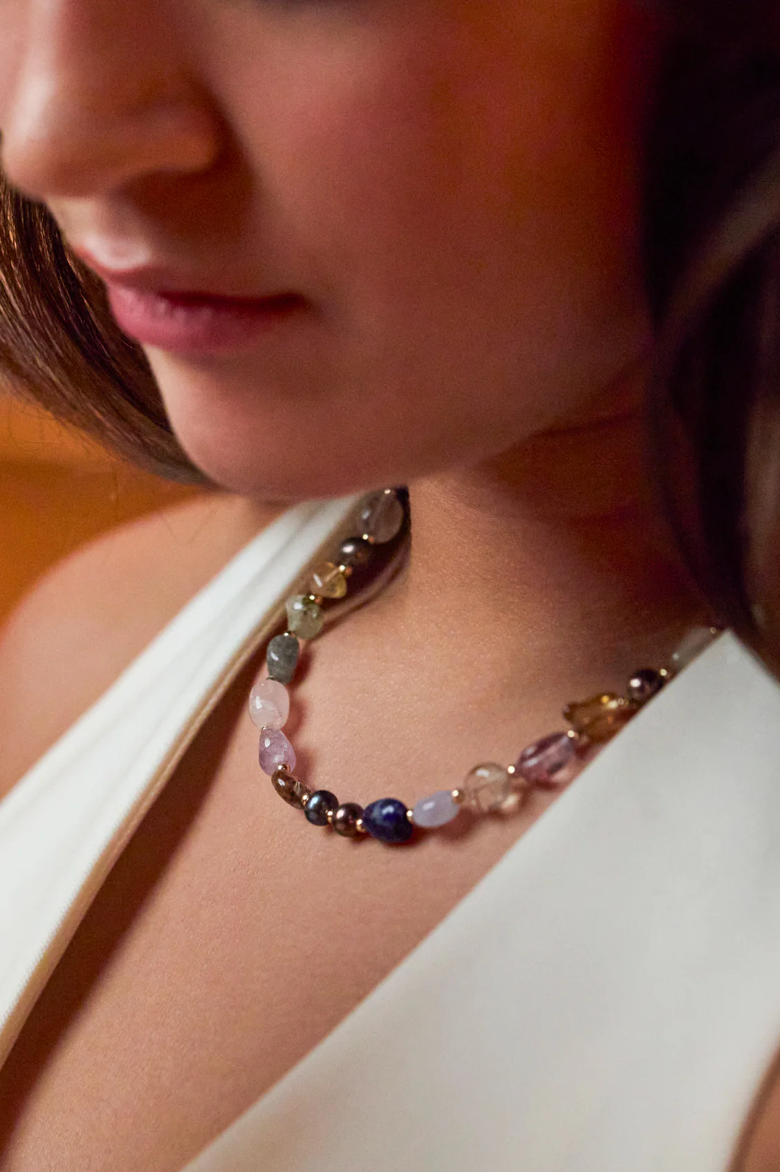 Multi Beaded T Bar Necklace - Image 2