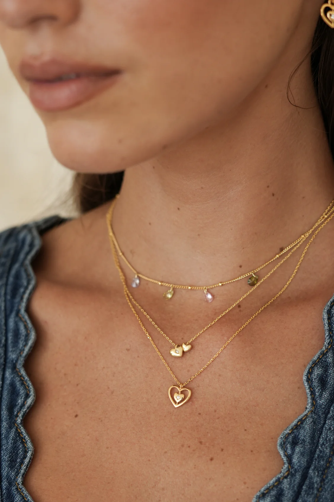 Multi CZ Pear Drop Necklace - Image 2
