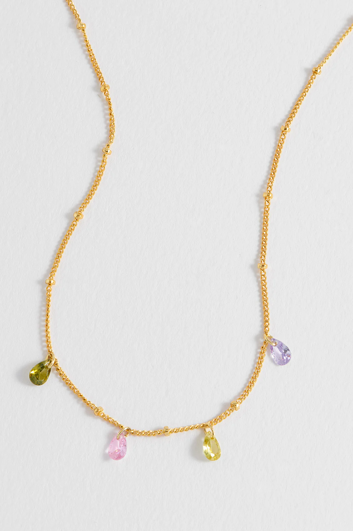 Multi CZ Pear Drop Necklace - Image 4