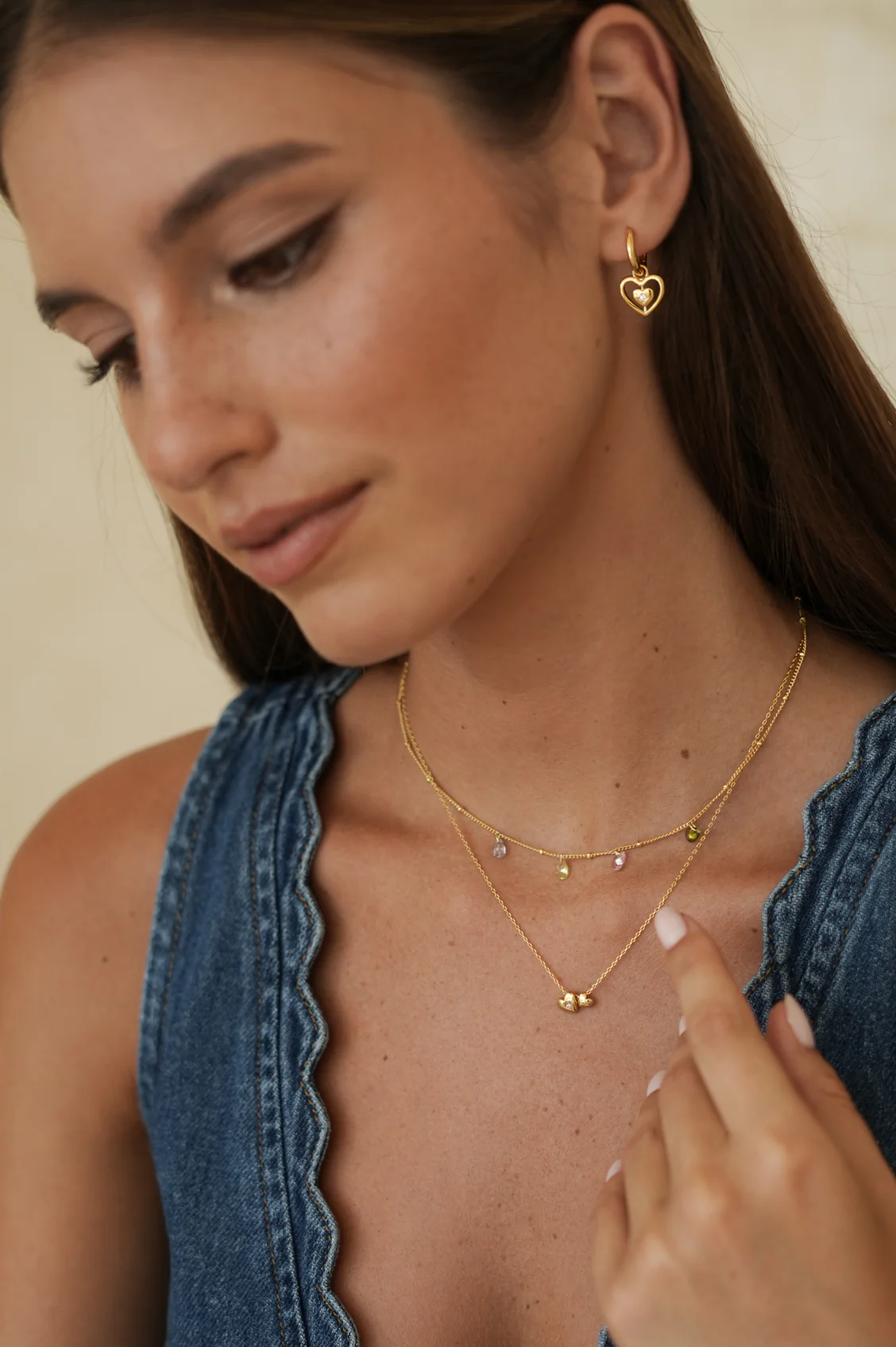 Multi CZ Pear Drop Necklace - Image 5