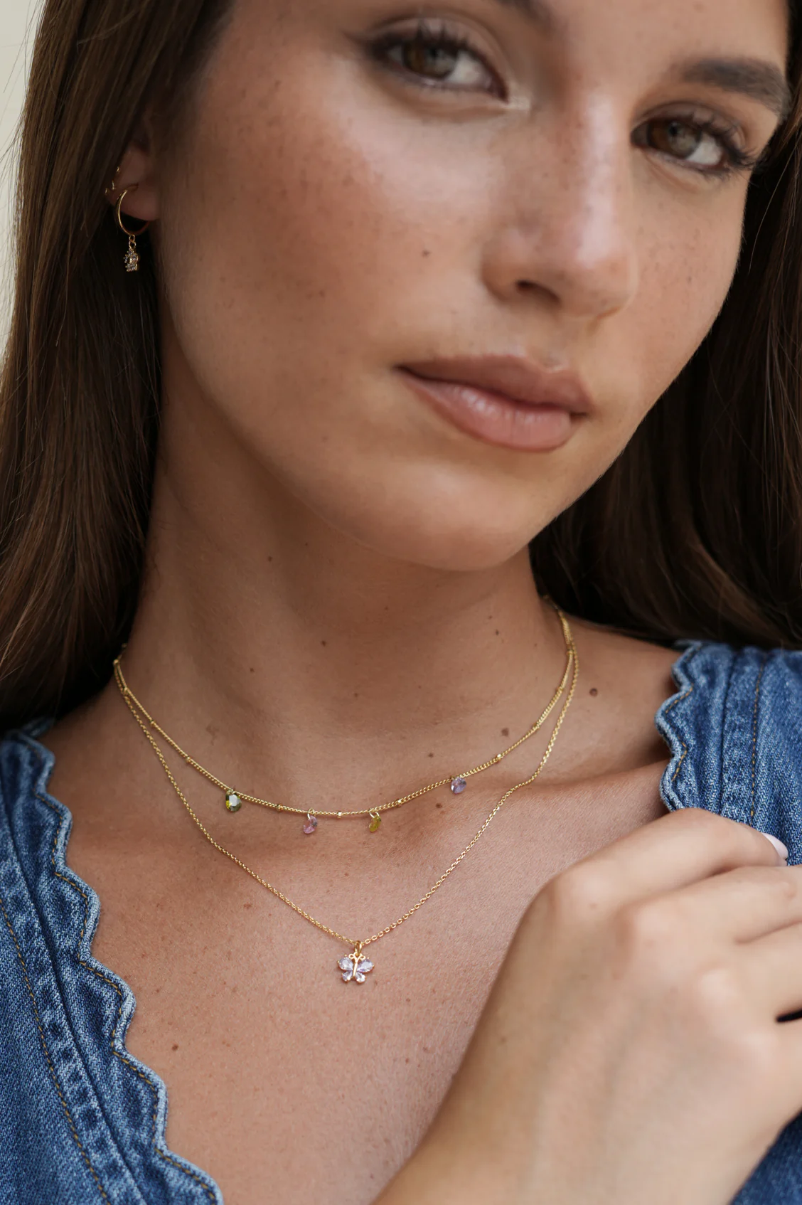 Multi CZ Pear Drop Necklace - Image 7