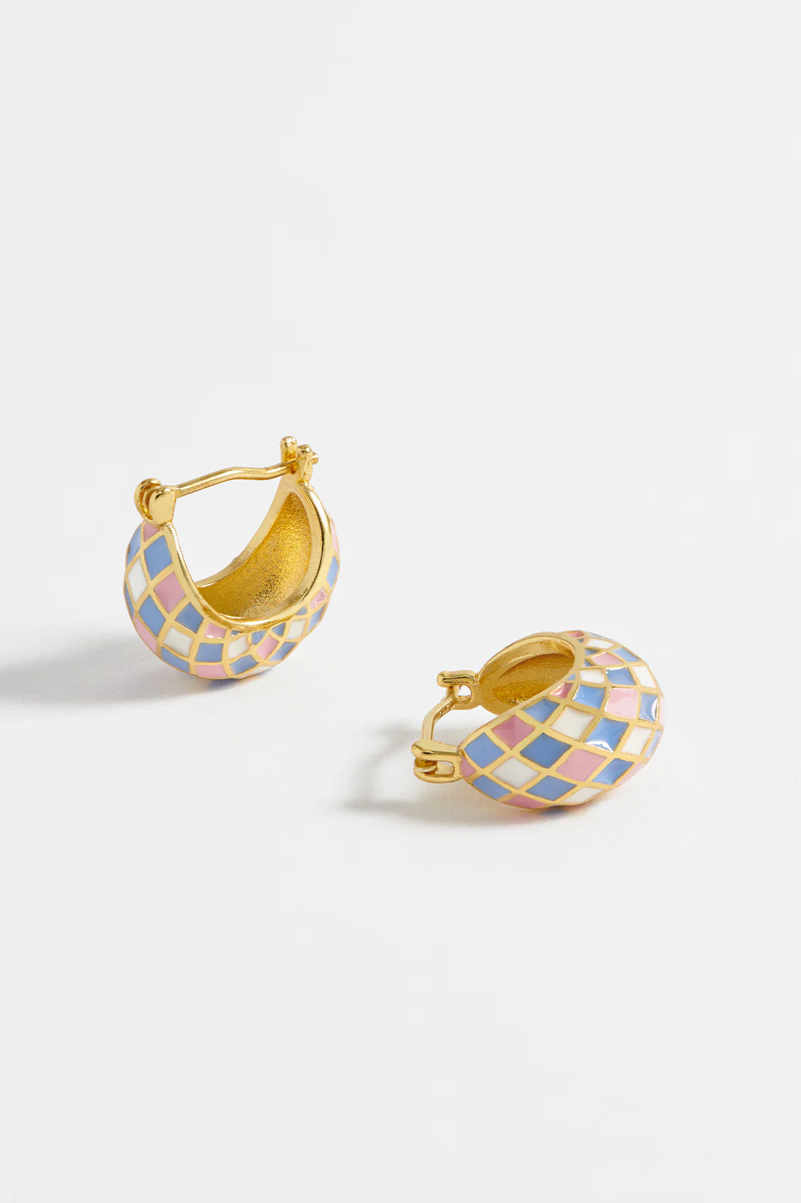 Enamel Patchwork Hinge Hoops - Image 4