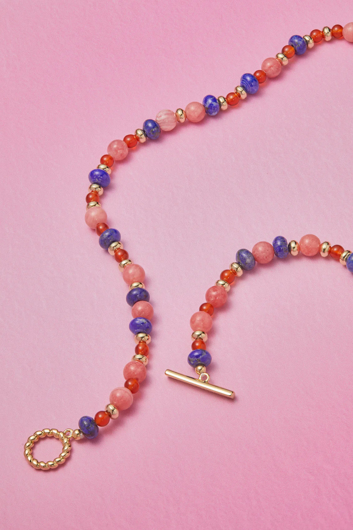 Mixed Gemstone T-Bar Necklace - Image 5