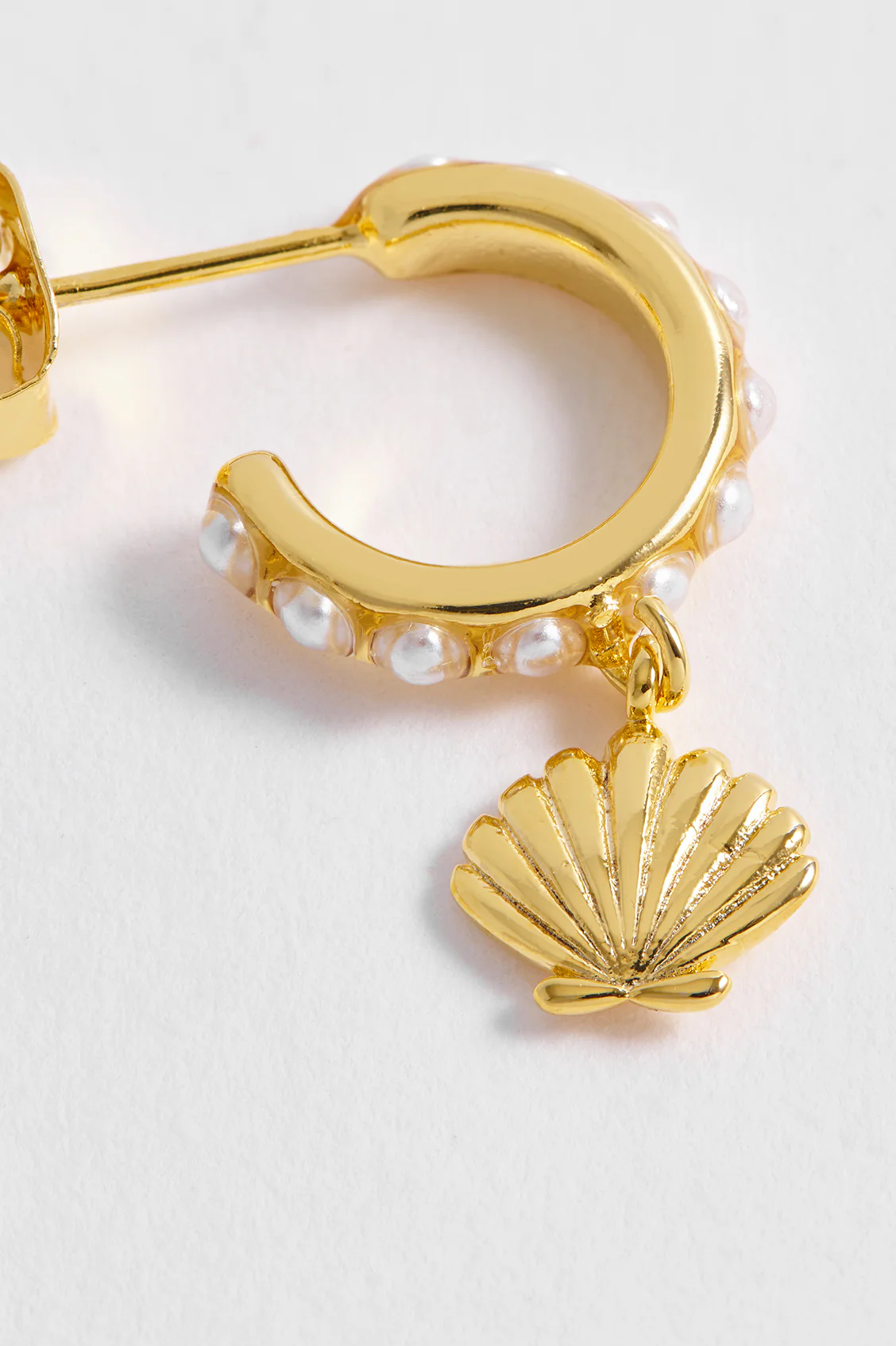 Pearl Scallop Drop Hoops - Image 4