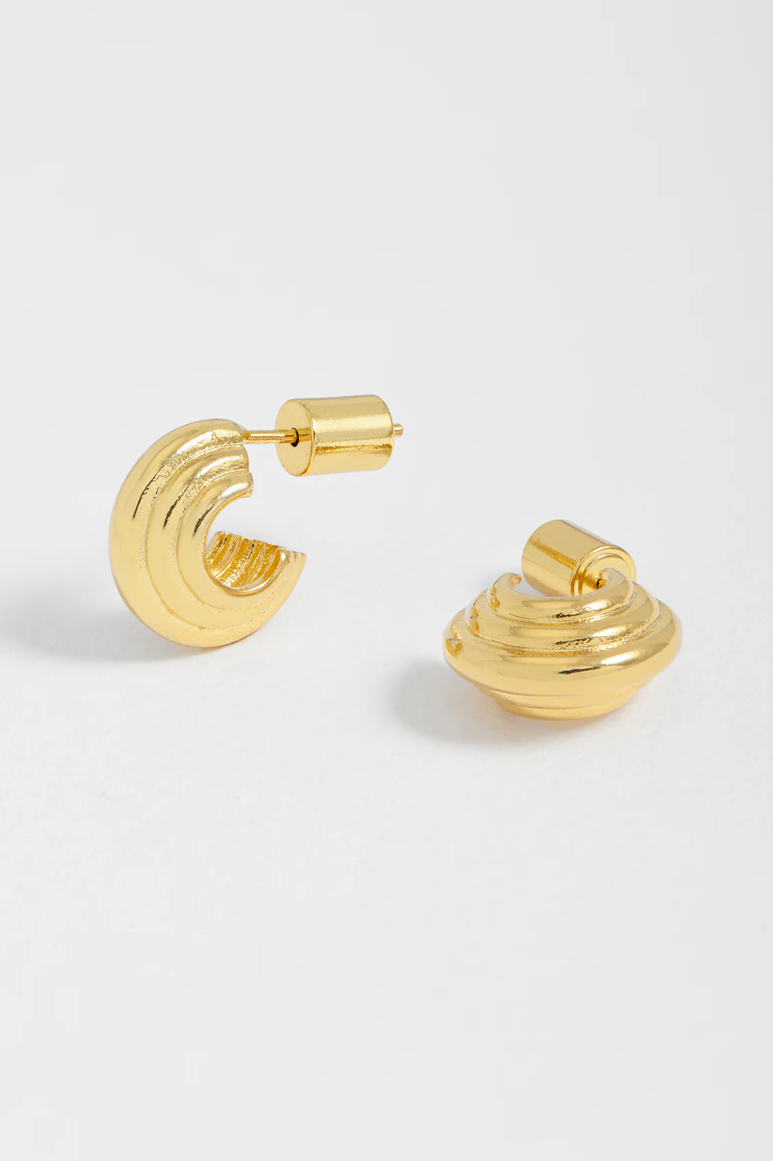 Ridged Mini Hoop Earrings