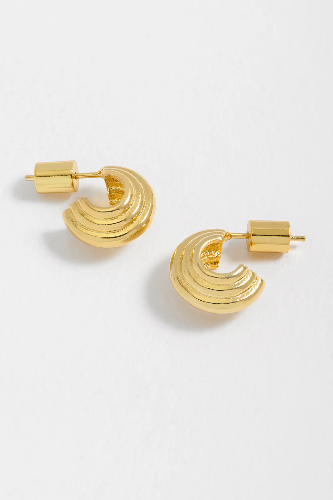 Ridged Mini Hoop Earrings - Image 4