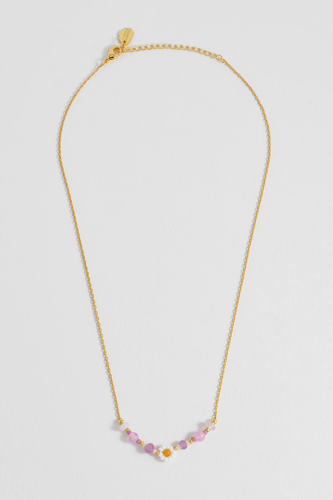 Rose Quartz Beaded Flower Necklace - Image 5