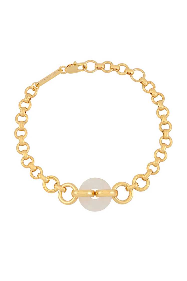 Rose Quartz Graduated Link T-Bar Bracelet - Image 3