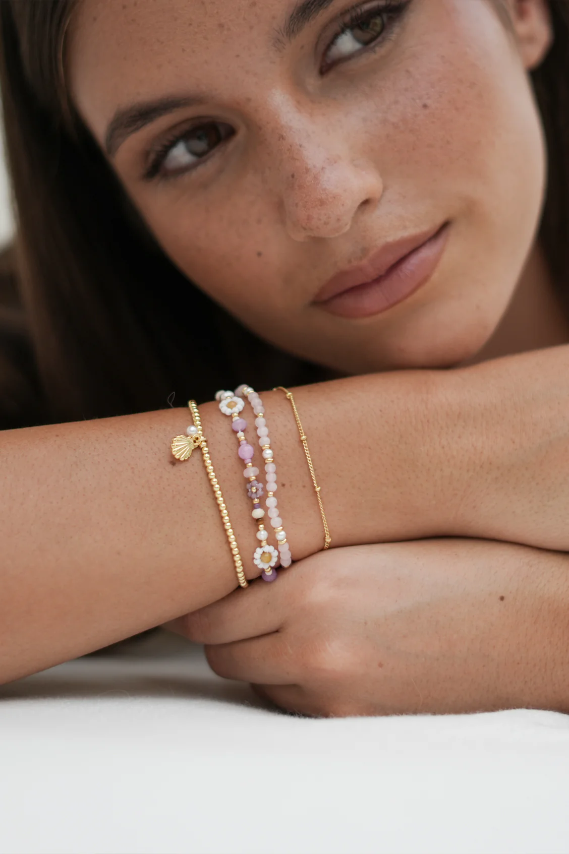Pearl and Rose Quartz Duo Bracelet - Image 2
