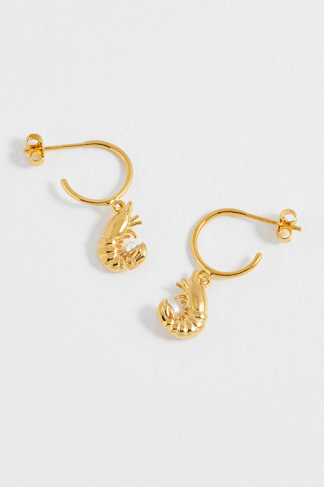 Shrimp Charm Hoops