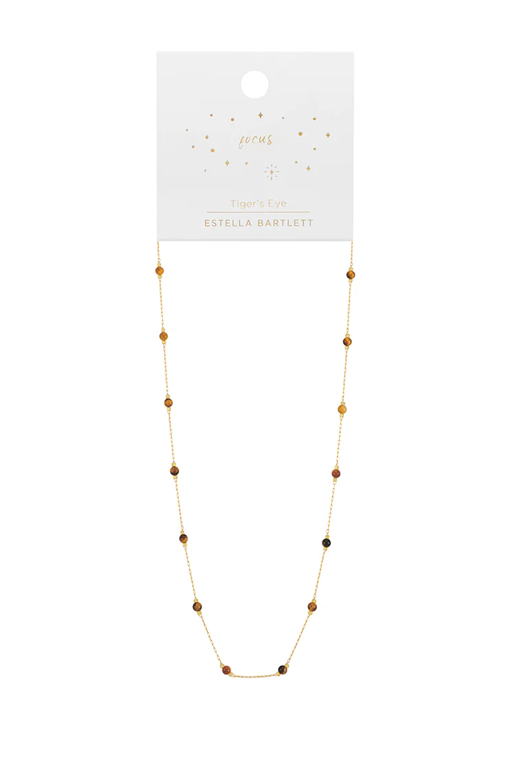 Wellness Tigers Eye Beaded Chain Necklace - Image 3