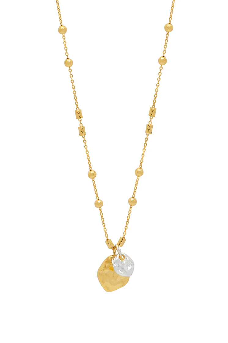 Triple Beaded Chain And Molton Pebbles Necklace - Image 3