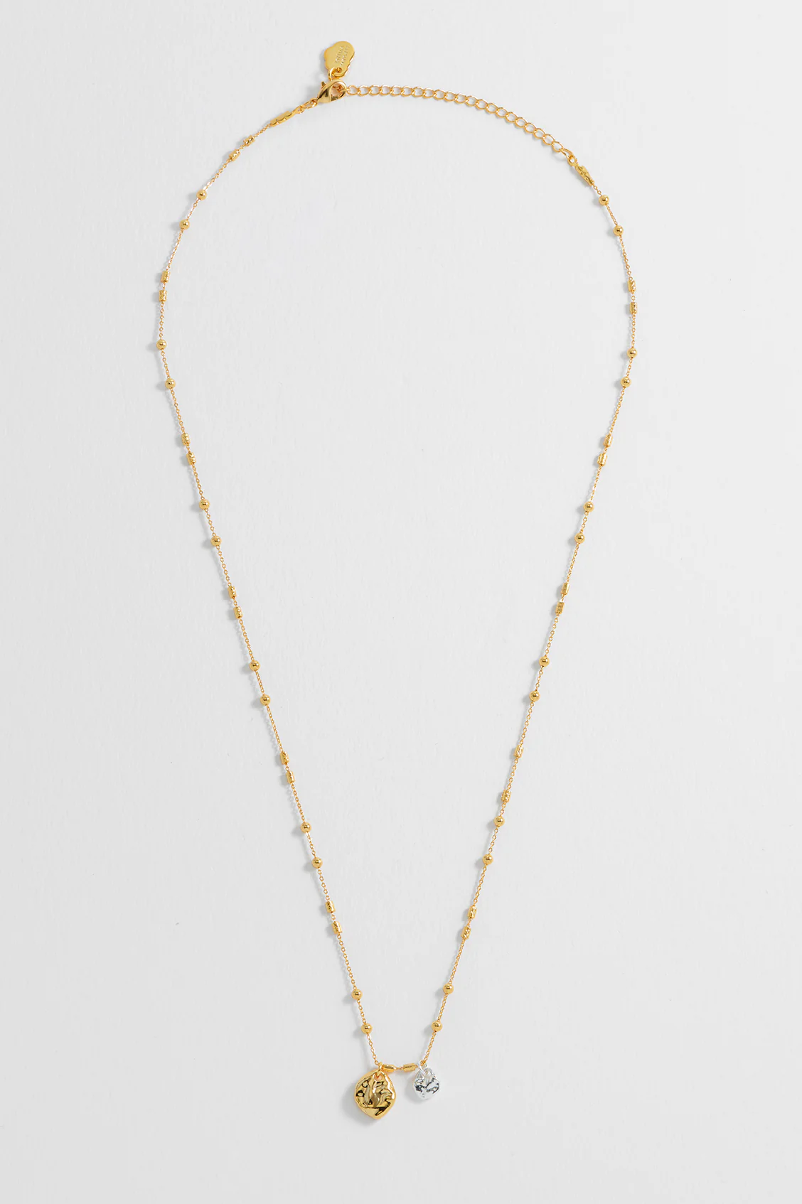 Triple Beaded Chain And Molton Pebbles Necklace - Image 5