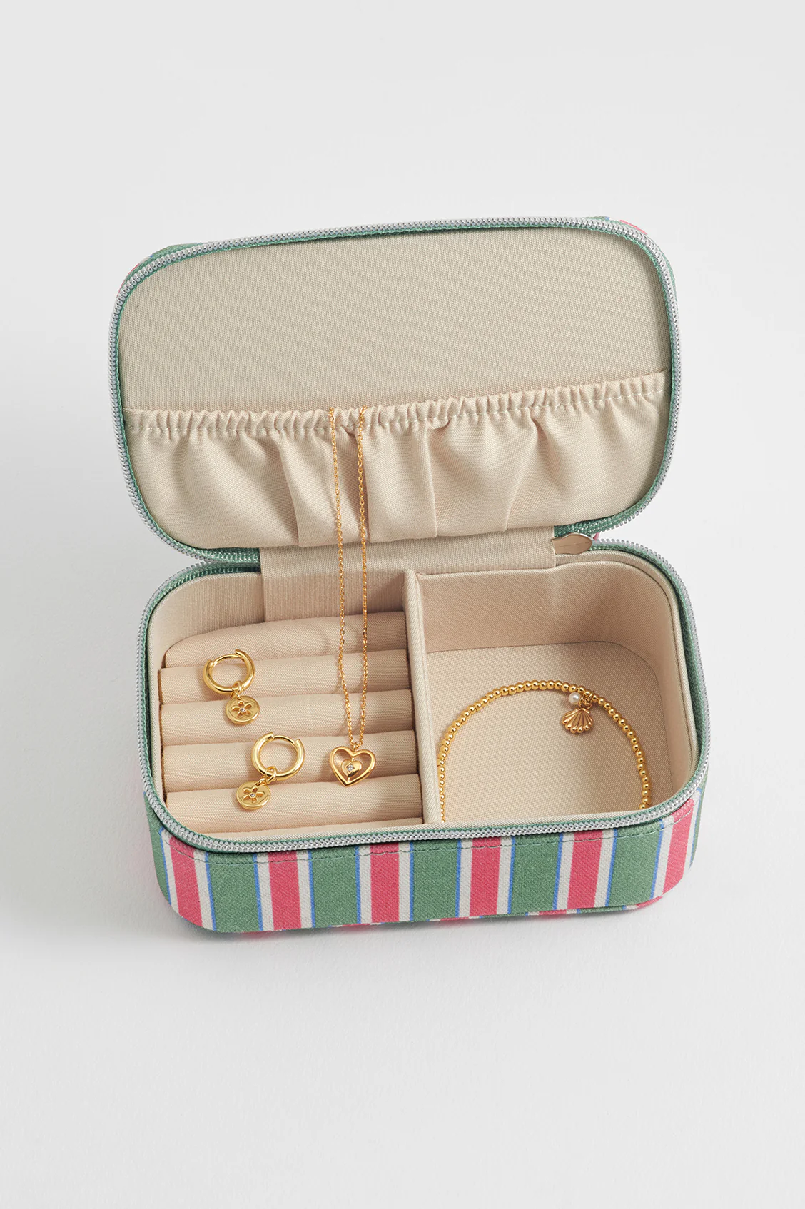 Green Stripe Mini Jewellery Box - Image 2