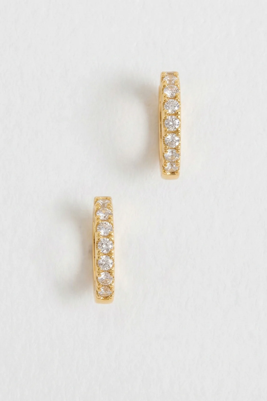 Hoop Earrings with White CZ - Image 7