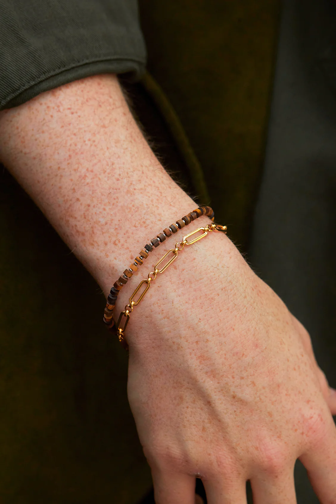 Men's Paperclip Mixed Link Bracelet - Image 5