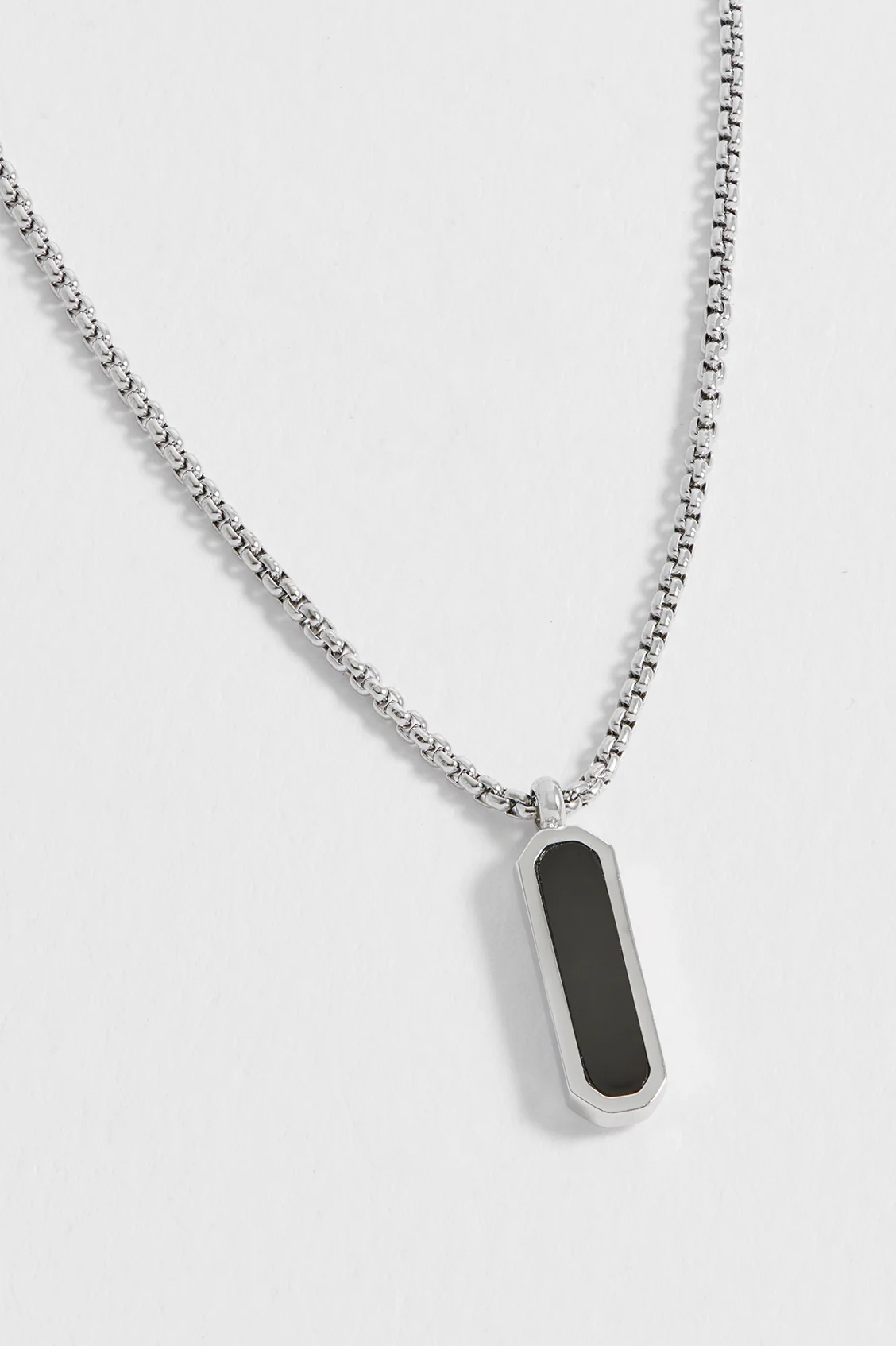 Men's Gemstone Tag Pendant Necklace