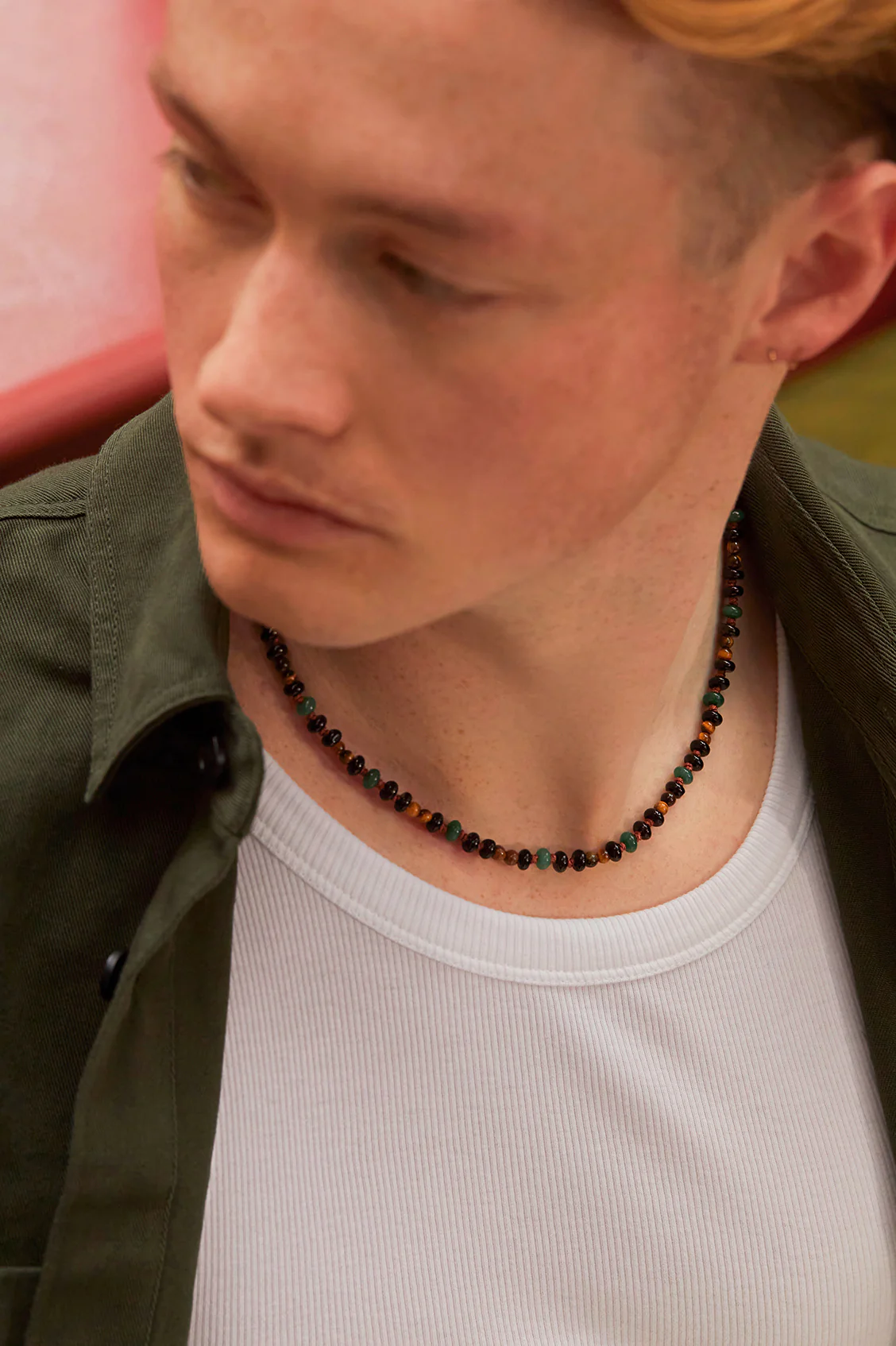 Men's Gemstone Knotted Necklace - Image 5